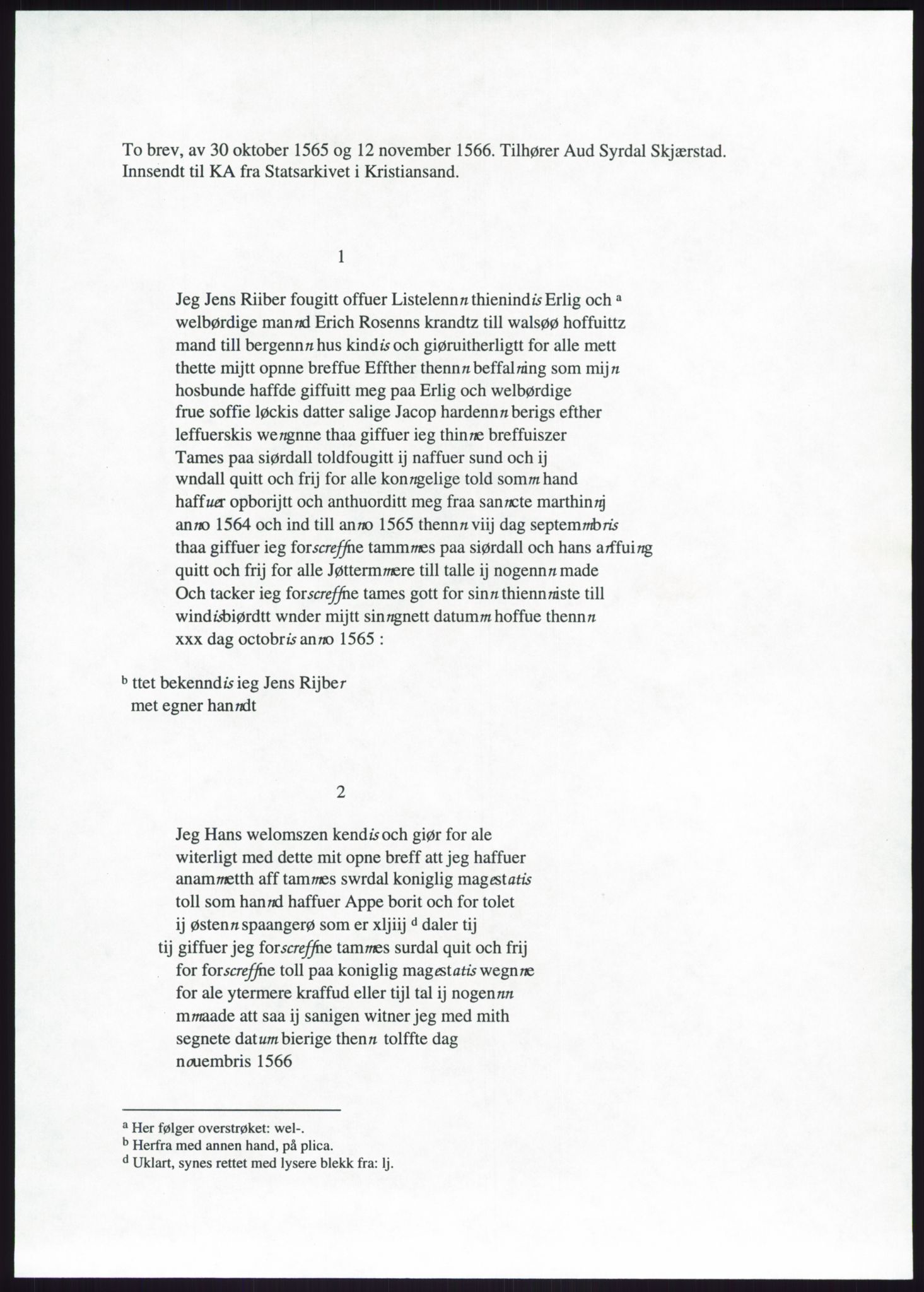 Samlinger til kildeutgivelse, Diplomavskriftsamlingen, RA/EA-4053/H/Ha, p. 2787