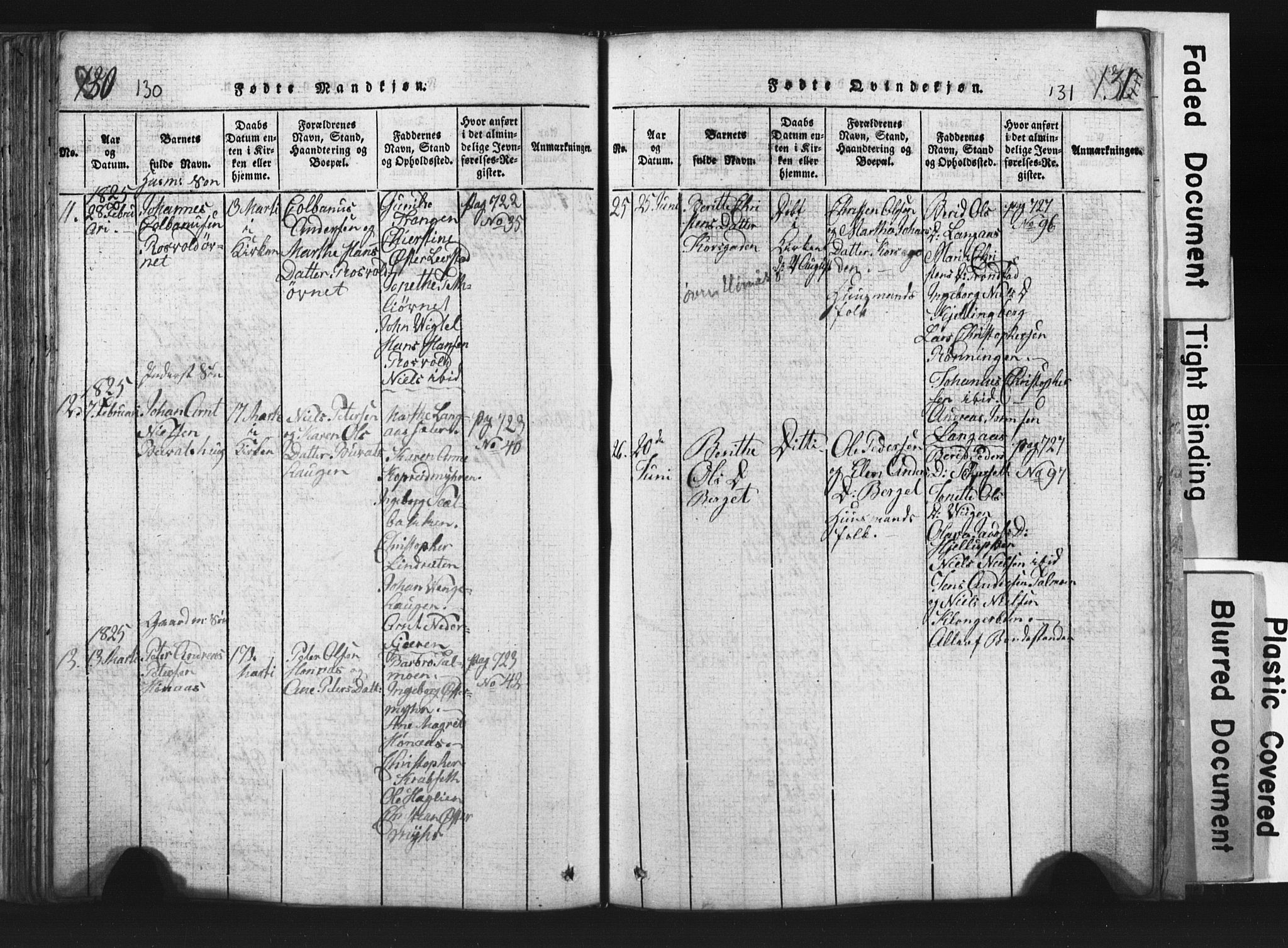 Ministerialprotokoller, klokkerbøker og fødselsregistre - Nord-Trøndelag, AV/SAT-A-1458/701/L0017: Parish register (copy) no. 701C01, 1817-1825, p. 130-131