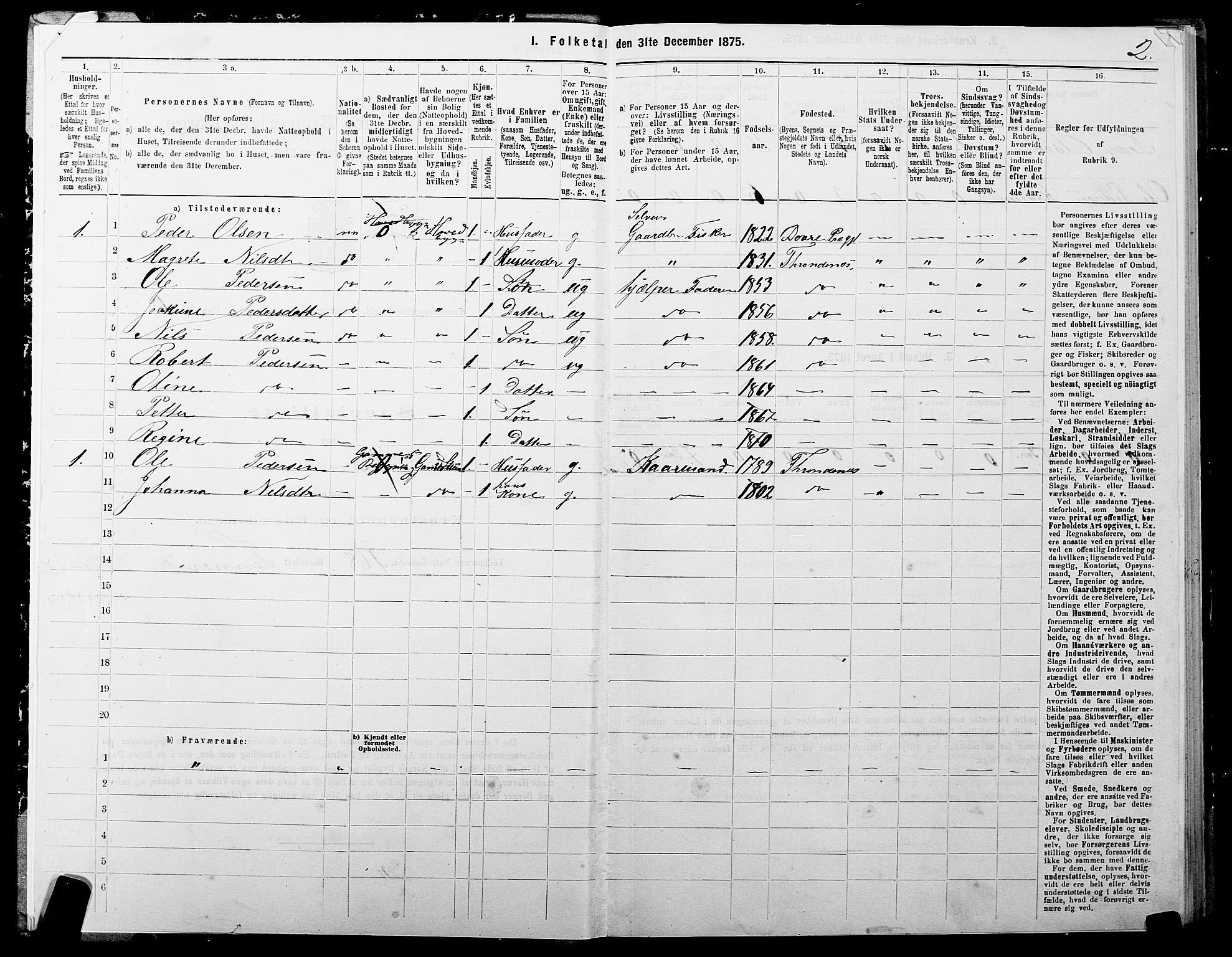 SATØ, 1875 census for 1914P Trondenes, 1875, p. 1002