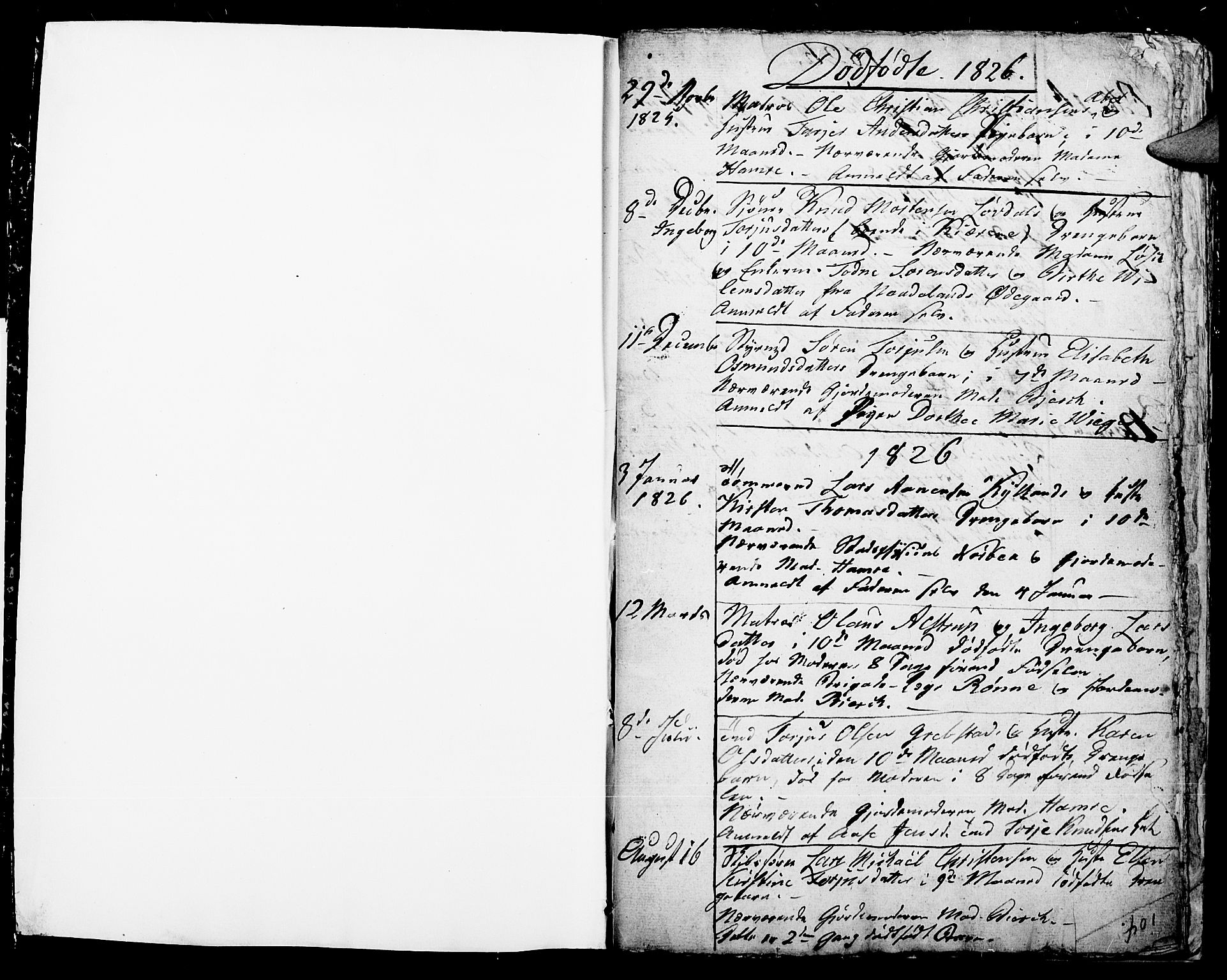 Kristiansand domprosti, SAK/1112-0006/F/Fb/L0003: Parish register (copy) no. B 3, 1825-1826
