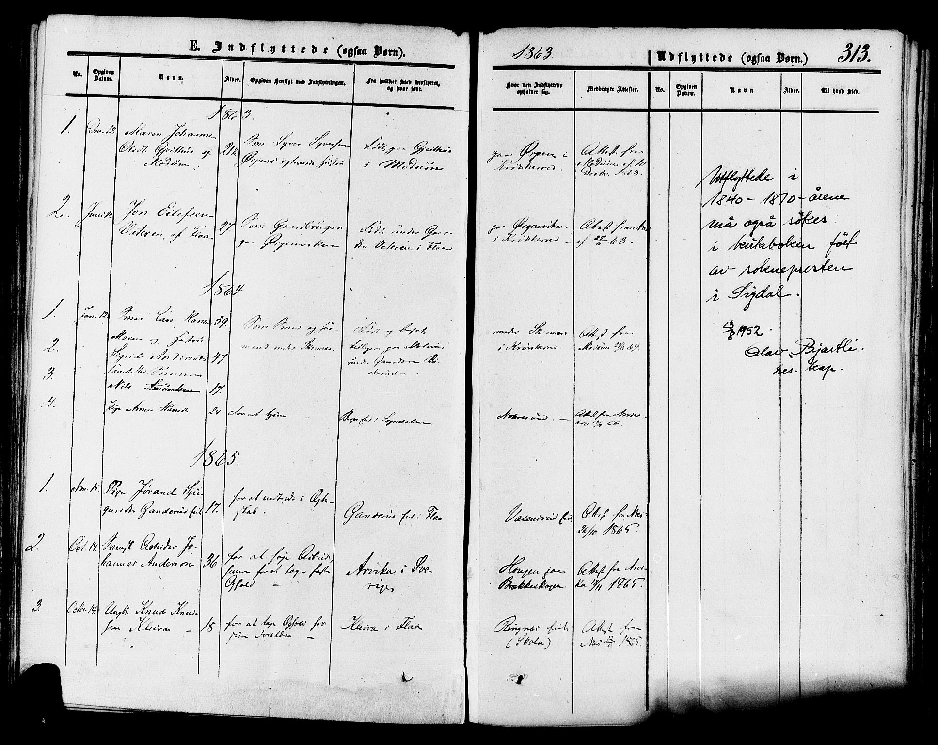 Krødsherad kirkebøker, SAKO/A-19/F/Fa/L0003: Parish register (official) no. 3, 1851-1872, p. 313