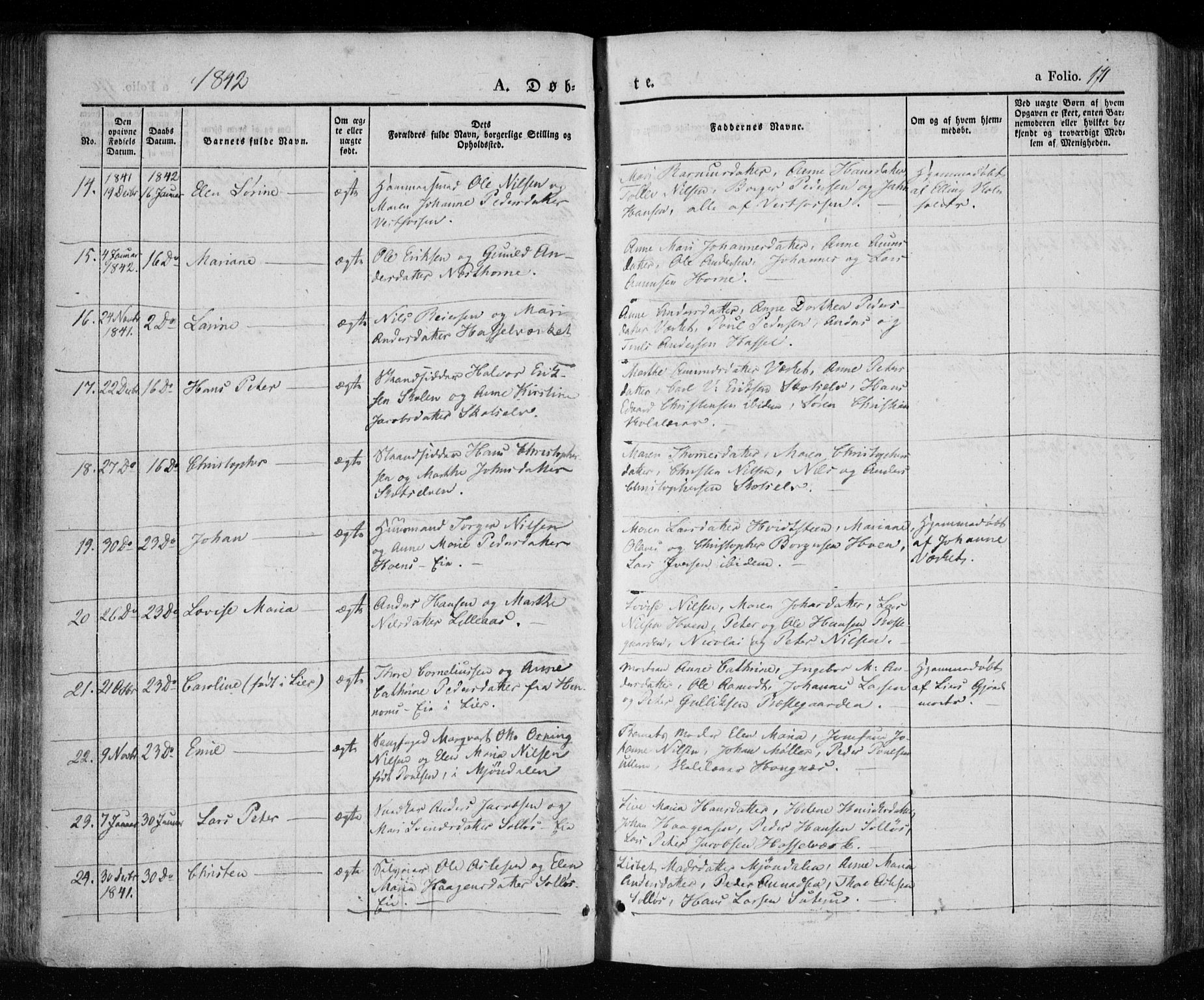 Eiker kirkebøker, AV/SAKO-A-4/F/Fa/L0013a: Parish register (official) no. I 13A, 1832-1845, p. 171