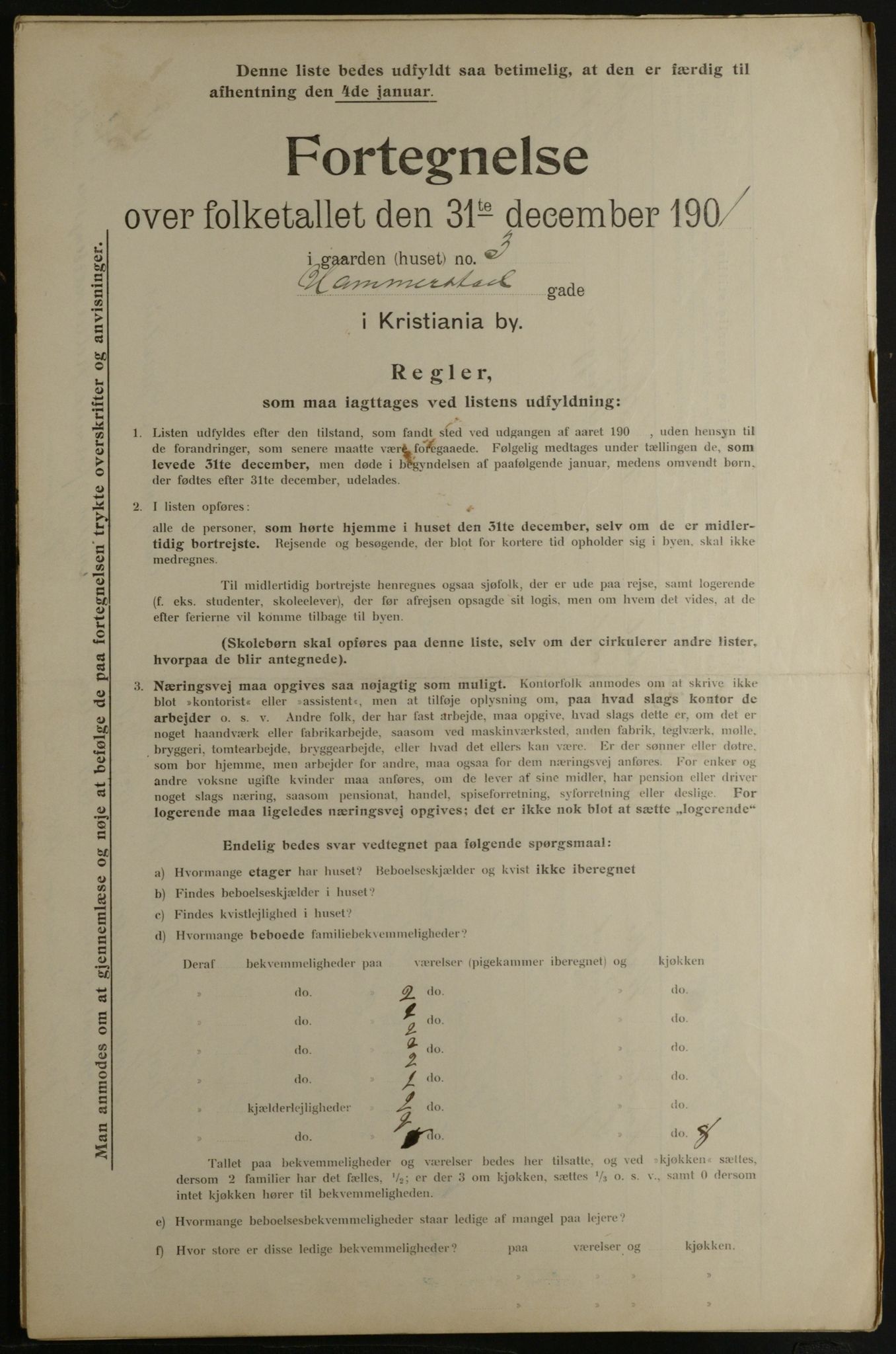 OBA, Municipal Census 1901 for Kristiania, 1901, p. 5585