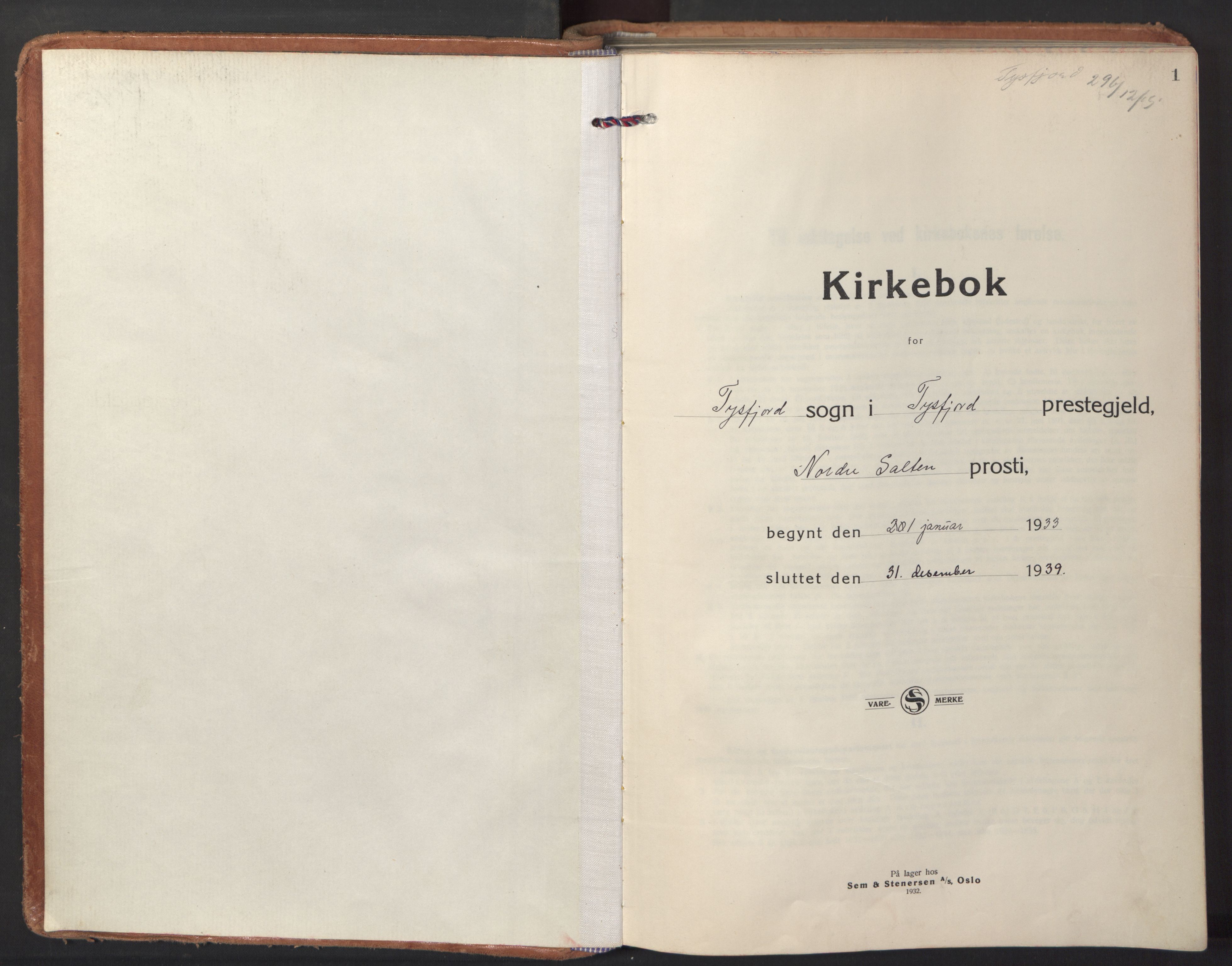 Ministerialprotokoller, klokkerbøker og fødselsregistre - Nordland, AV/SAT-A-1459/861/L0874: Parish register (official) no. 861A09, 1932-1939, p. 1