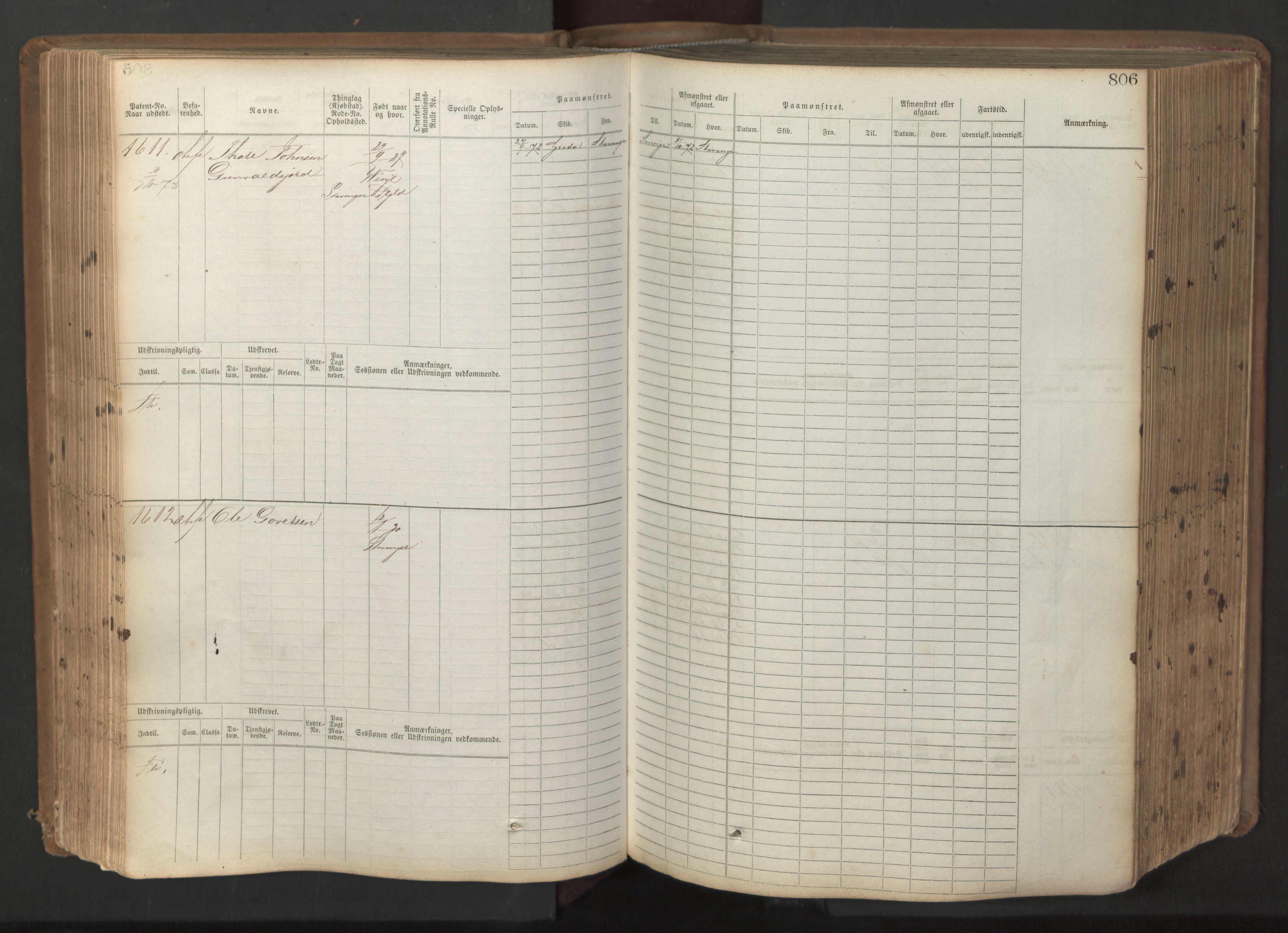 Stavanger sjømannskontor, AV/SAST-A-102006/F/Fb/Fbb/L0017: Sjøfartshovedrulle patnentnr. 1203-2402 (dublett), 1869, p. 209