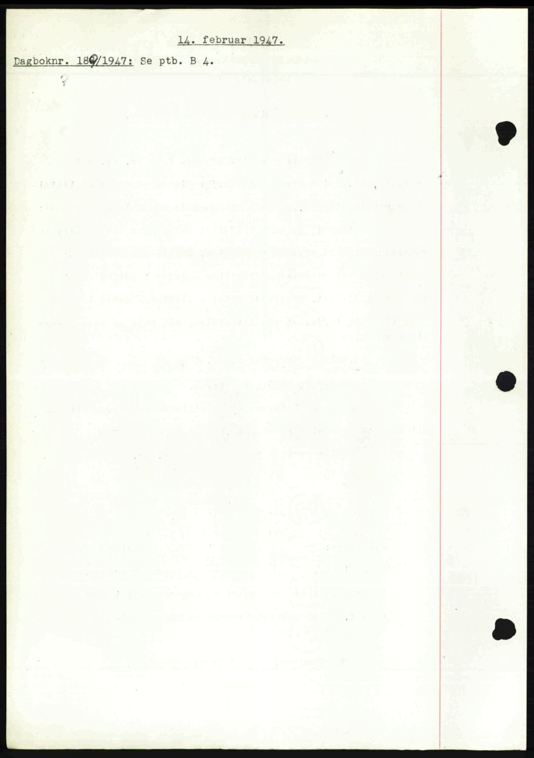 Nedenes sorenskriveri, SAK/1221-0006/G/Gb/Gba/L0056: Mortgage book no. A8, 1946-1947, Diary no: : 189/1947