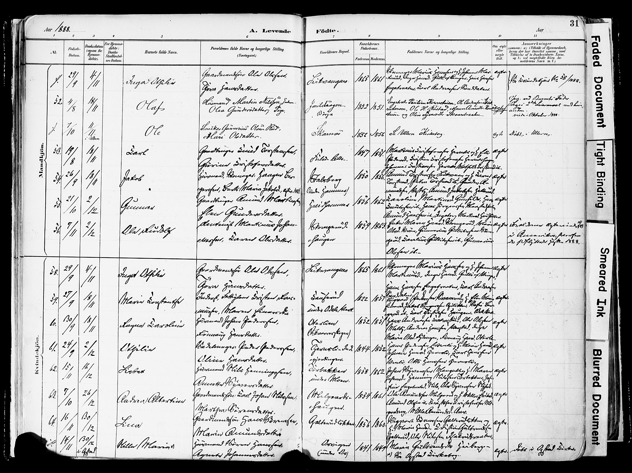 Sør-Odal prestekontor, AV/SAH-PREST-030/H/Ha/Haa/L0006: Parish register (official) no. 6, 1886-1931, p. 31