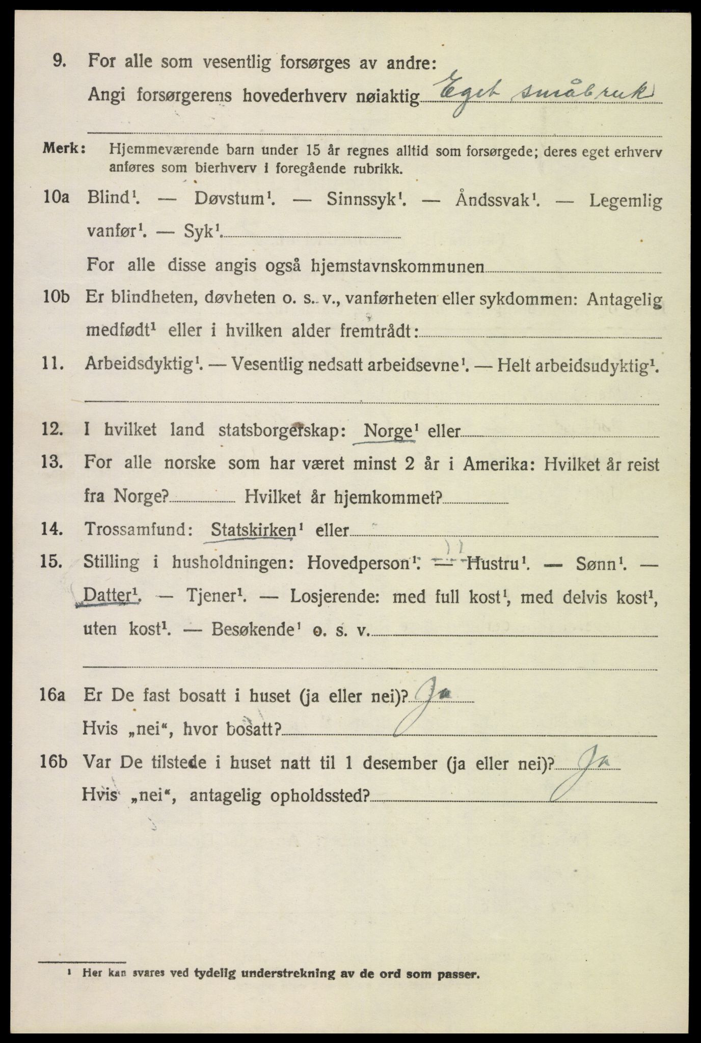 SAH, 1920 census for Nord-Fron, 1920, p. 4725