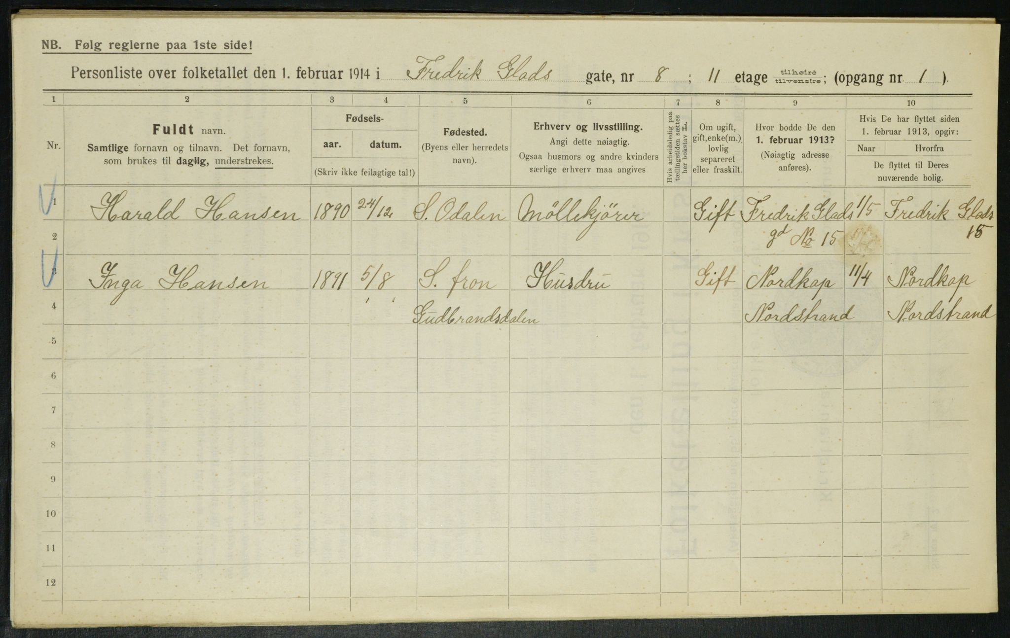 OBA, Municipal Census 1914 for Kristiania, 1914, p. 26674