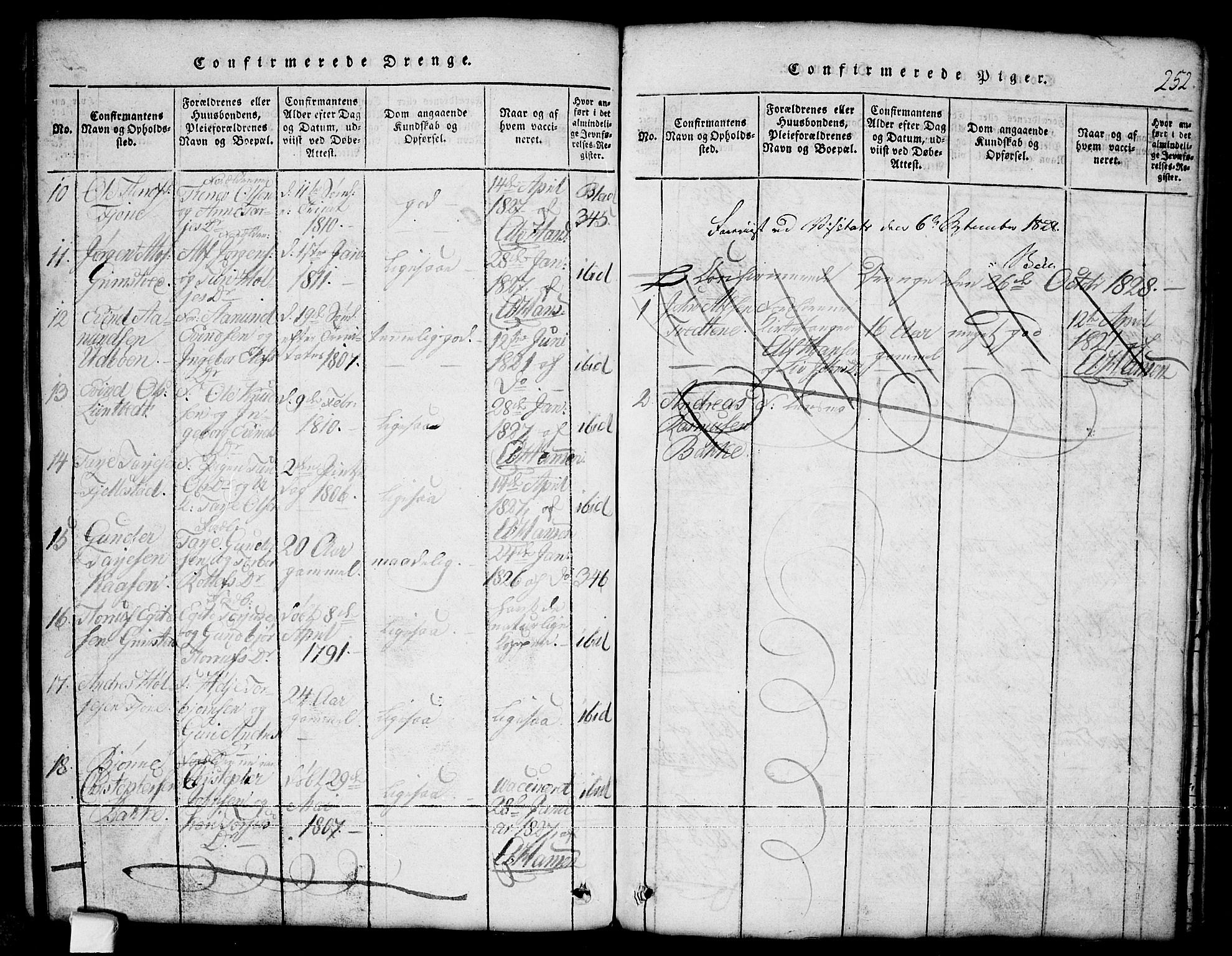 Nissedal kirkebøker, AV/SAKO-A-288/G/Ga/L0001: Parish register (copy) no. I 1, 1814-1860, p. 252