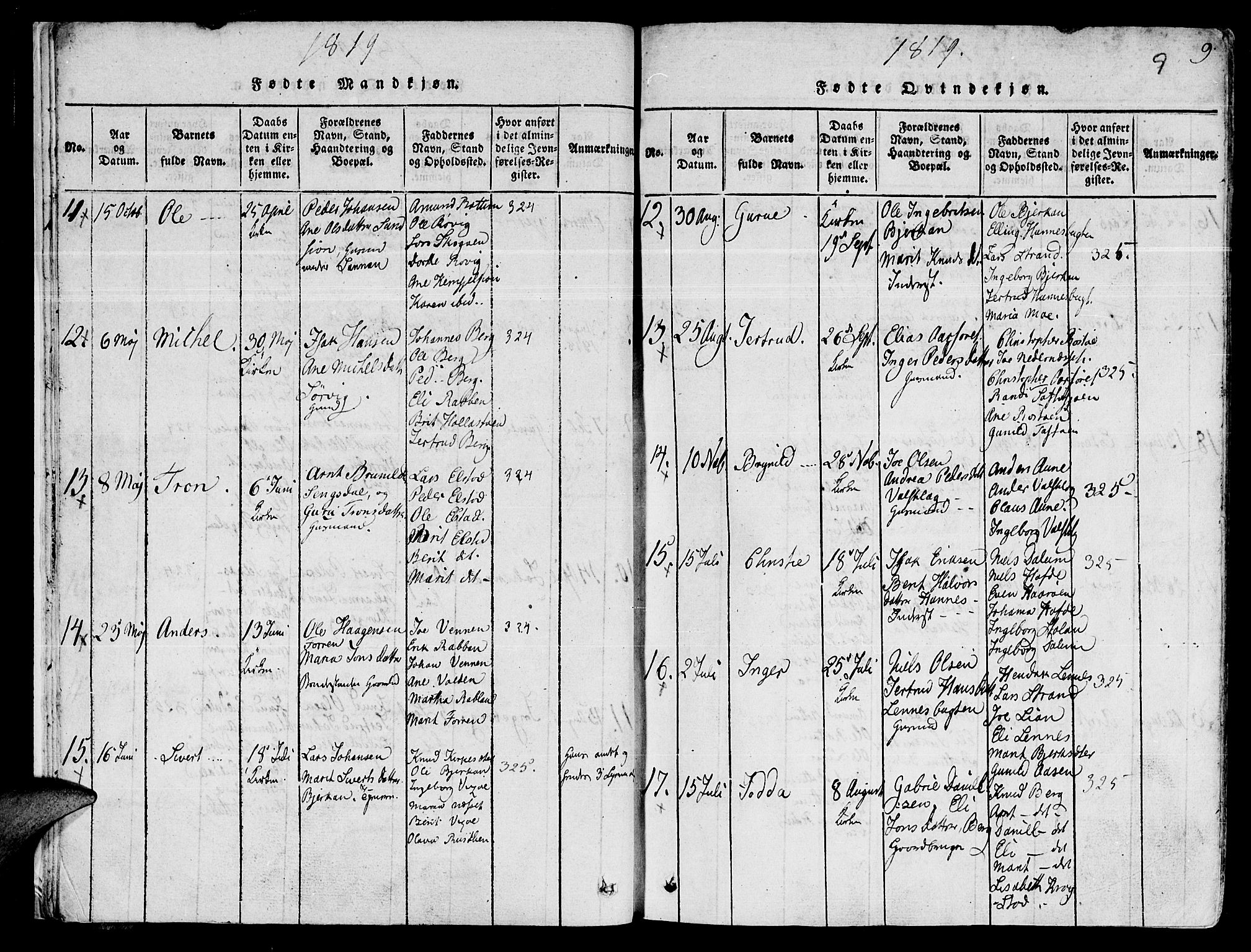 Ministerialprotokoller, klokkerbøker og fødselsregistre - Sør-Trøndelag, AV/SAT-A-1456/630/L0491: Parish register (official) no. 630A04, 1818-1830, p. 9