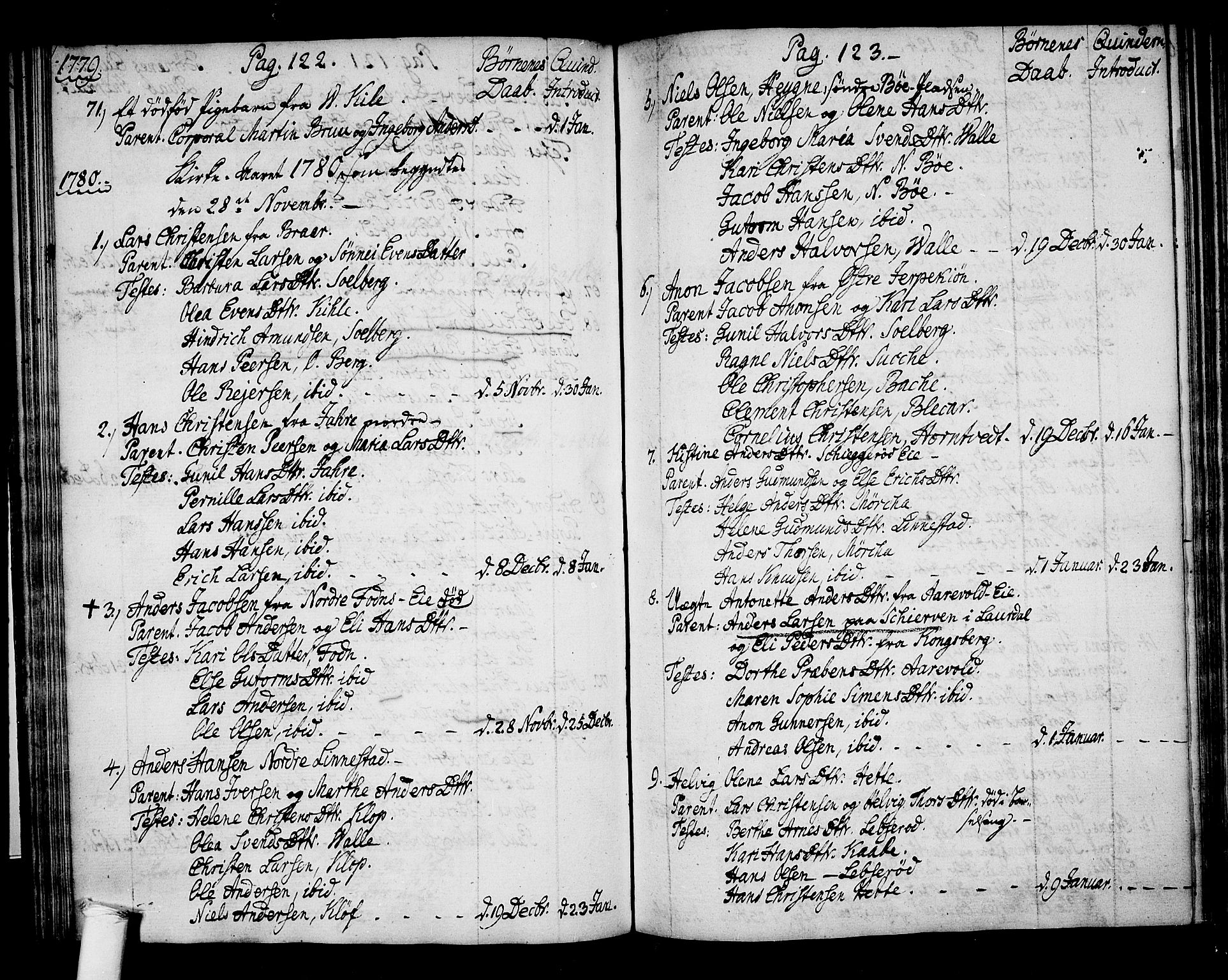 Ramnes kirkebøker, AV/SAKO-A-314/F/Fa/L0002: Parish register (official) no. I 2, 1773-1790, p. 122-123