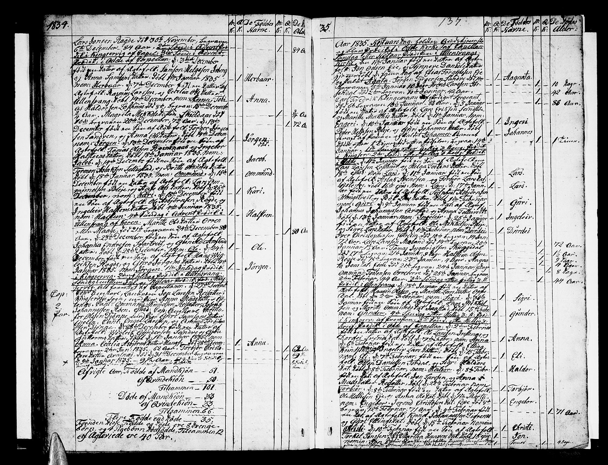 Ullensvang sokneprestembete, SAB/A-78701/H/Haa: Parish register (official) no. A 8, 1804-1835, p. 137