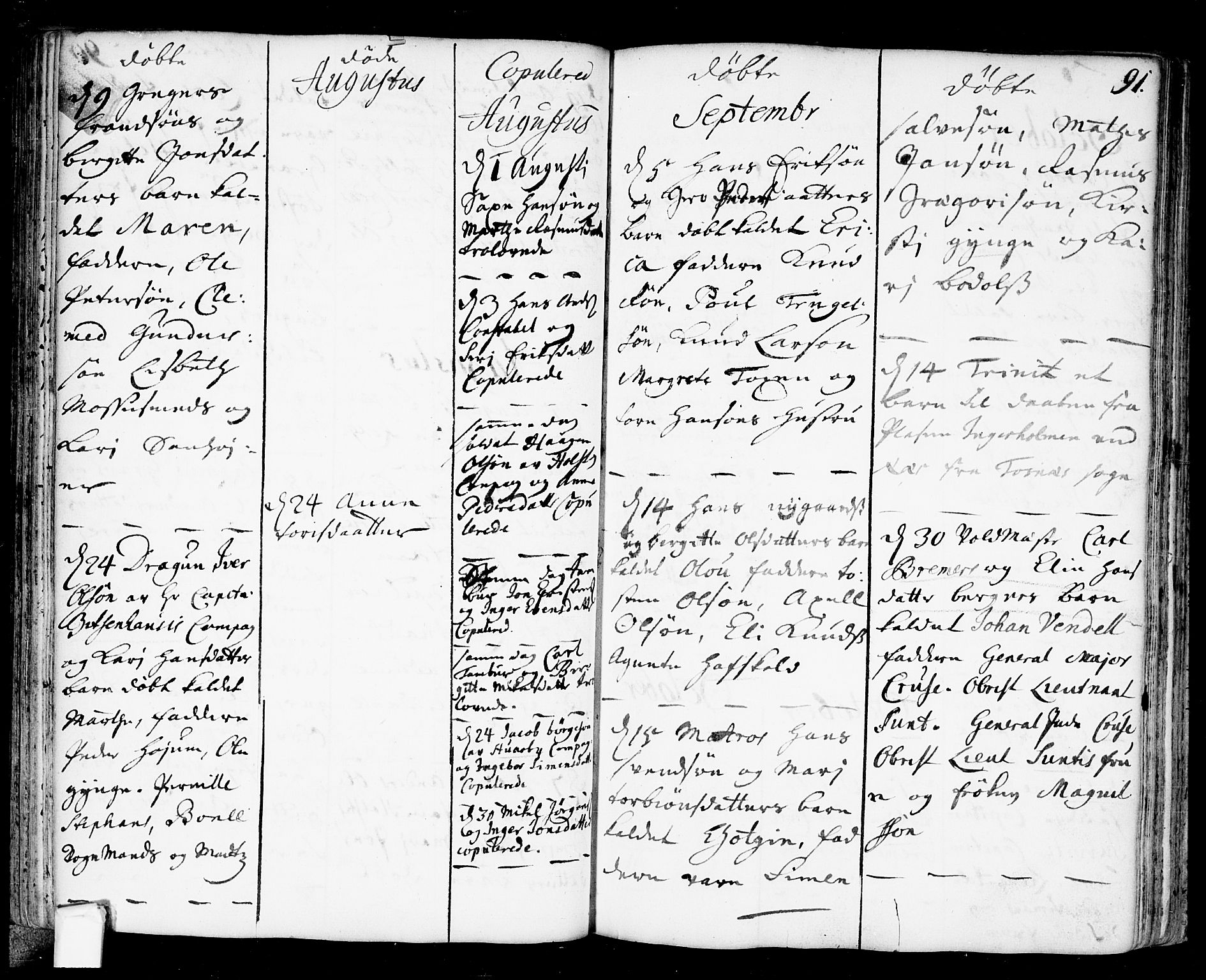 Fredrikstad prestekontor Kirkebøker, AV/SAO-A-11082/F/Fa/L0001: Parish register (official) no. 1, 1717-1731, p. 91