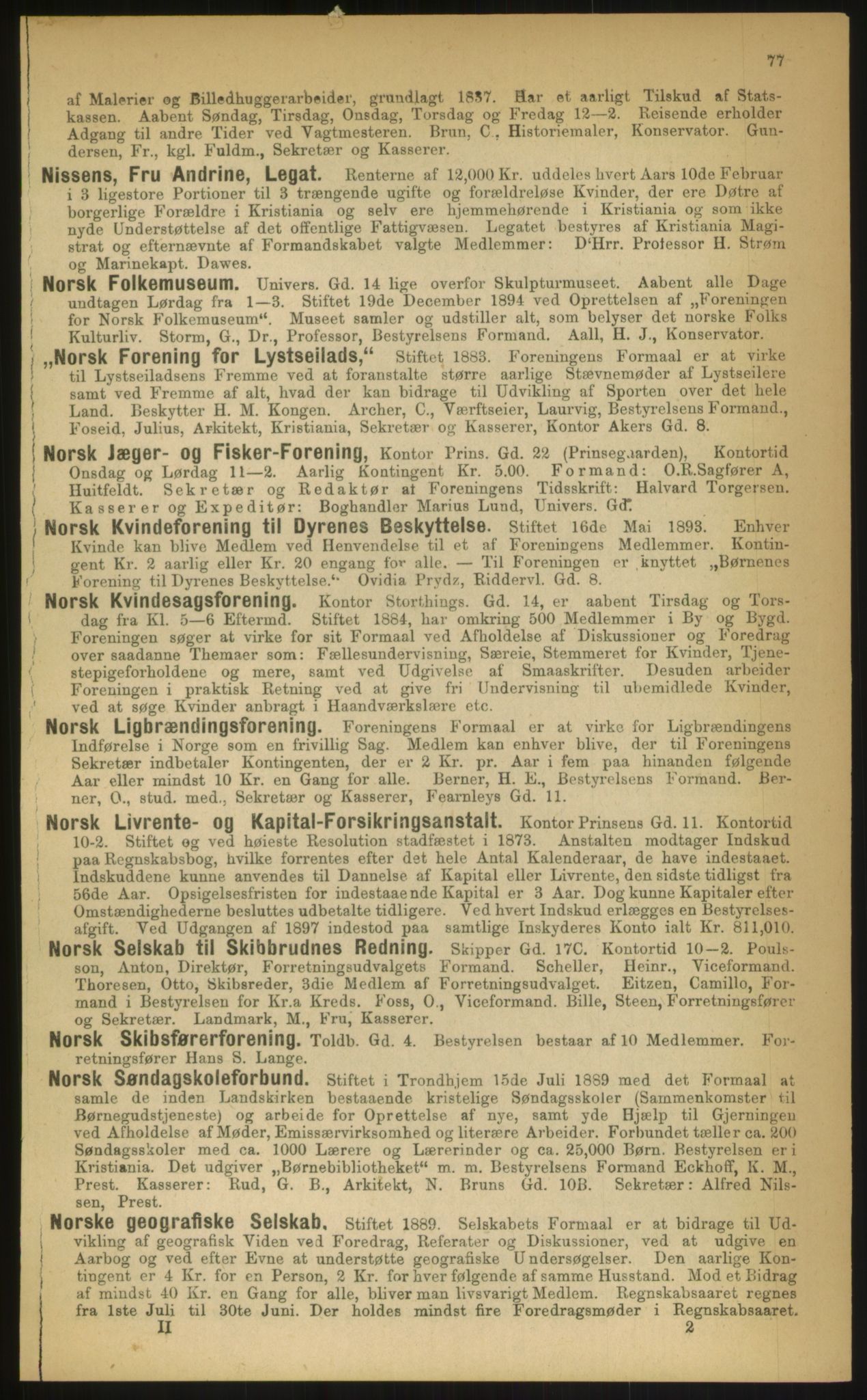 Kristiania/Oslo adressebok, PUBL/-, 1899, p. 77