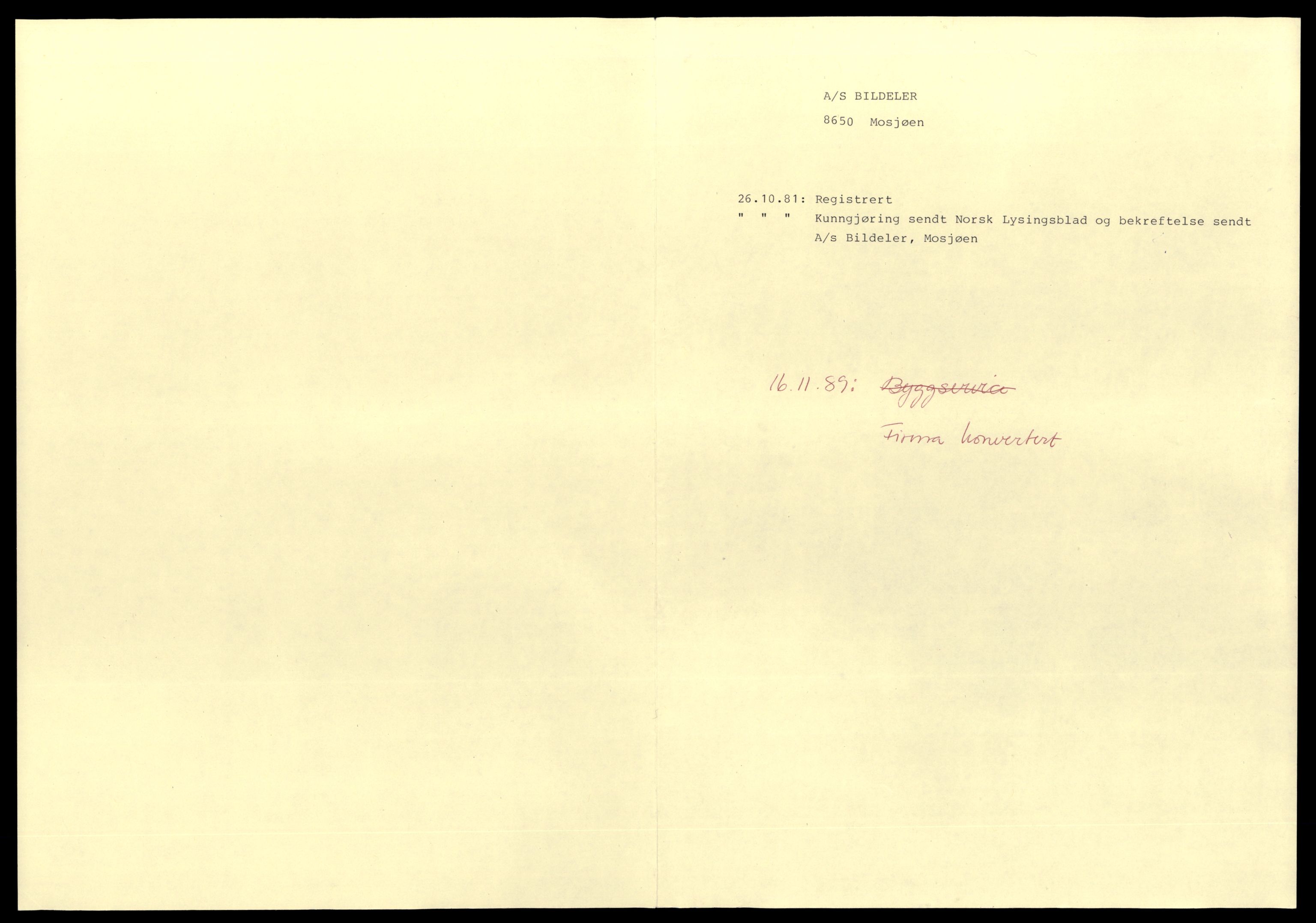 Alstahaug sorenskriveri, SAT/A-1009/2/J/Jd/Jdd/L0002: Aksjeselskap, A-G, 1890-1990, p. 1