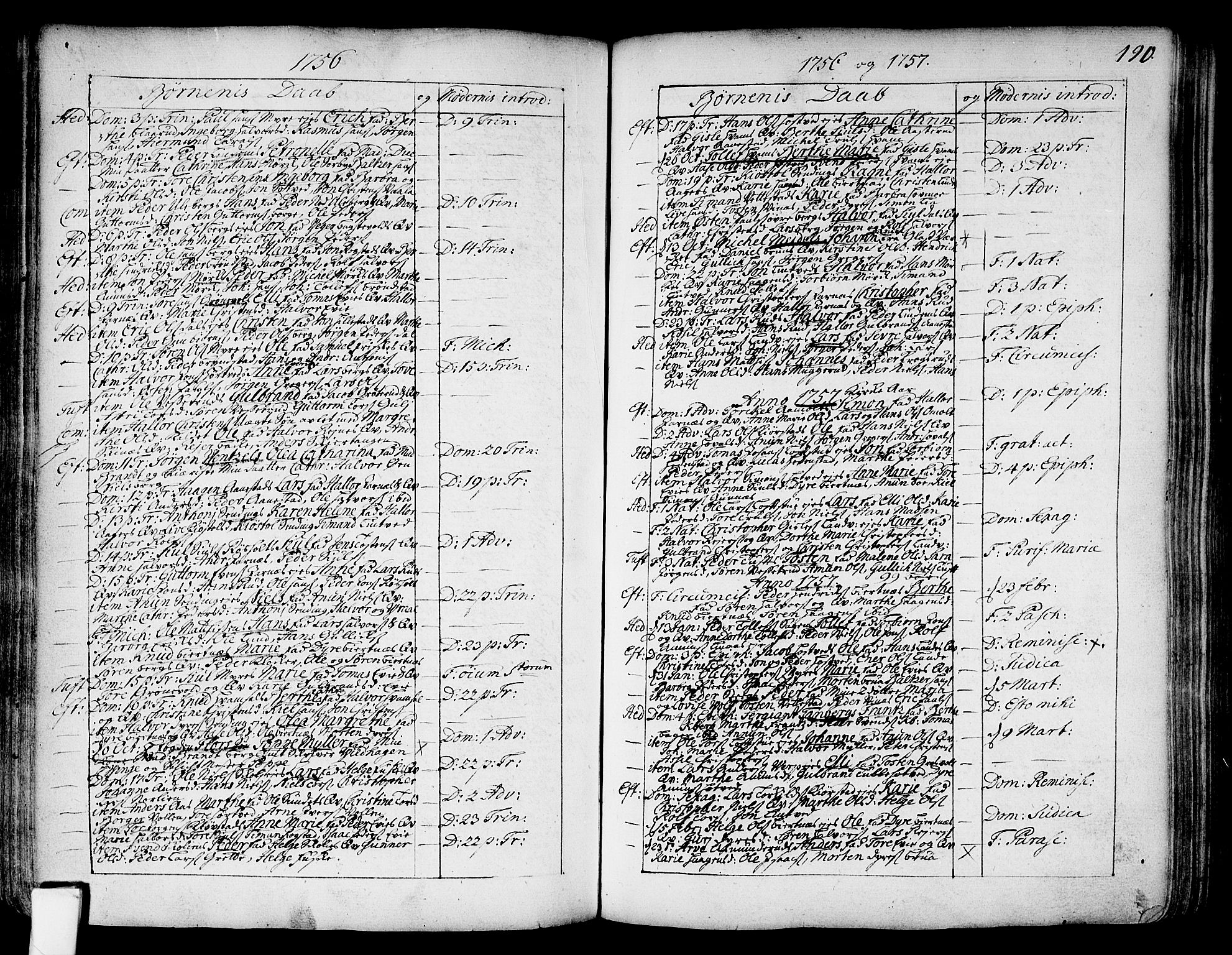 Sandsvær kirkebøker, SAKO/A-244/F/Fa/L0002a: Parish register (official) no. I 2, 1725-1809, p. 190