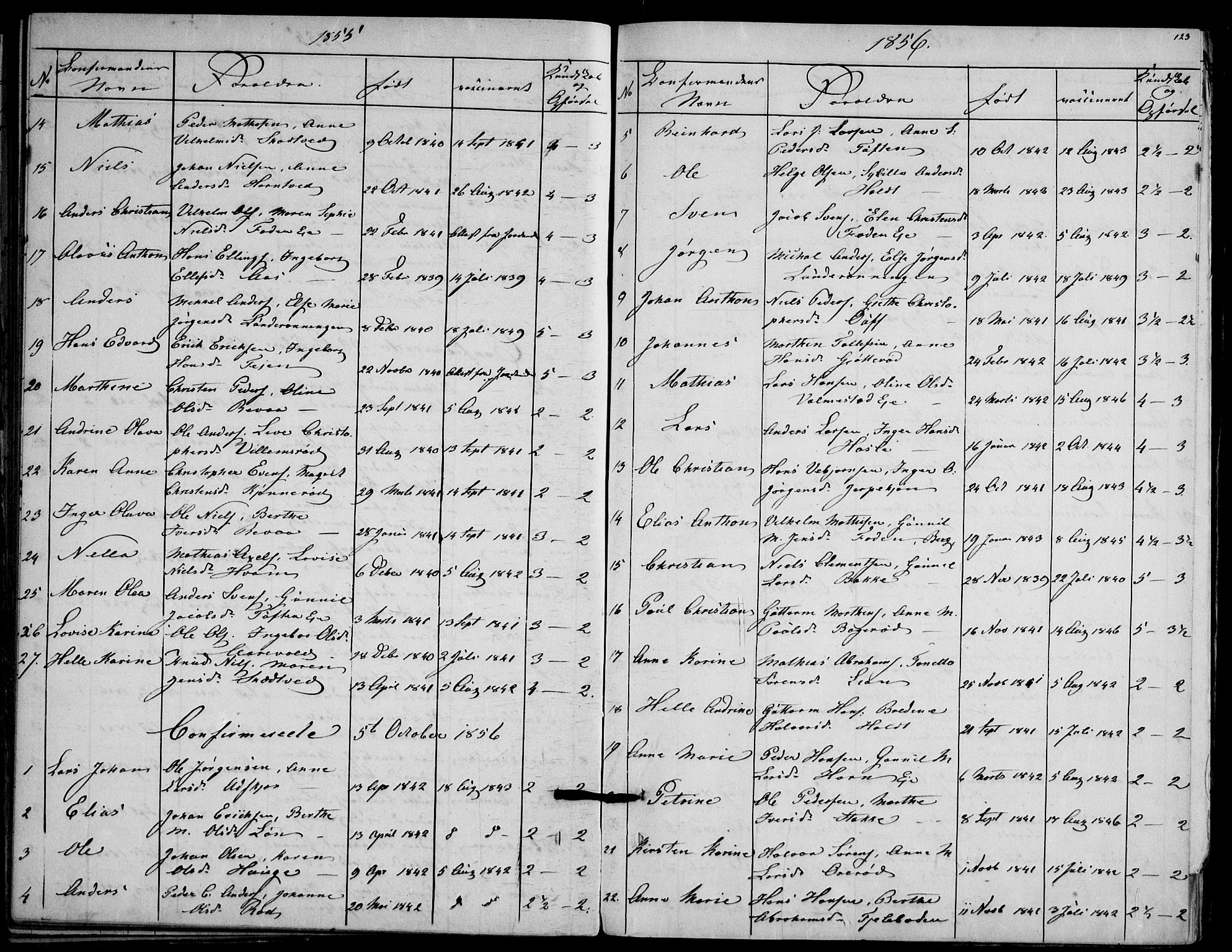 Ramnes kirkebøker, AV/SAKO-A-314/F/Fd/L0001: Curate's parish register no. IV 1, 1851-1905, p. 123