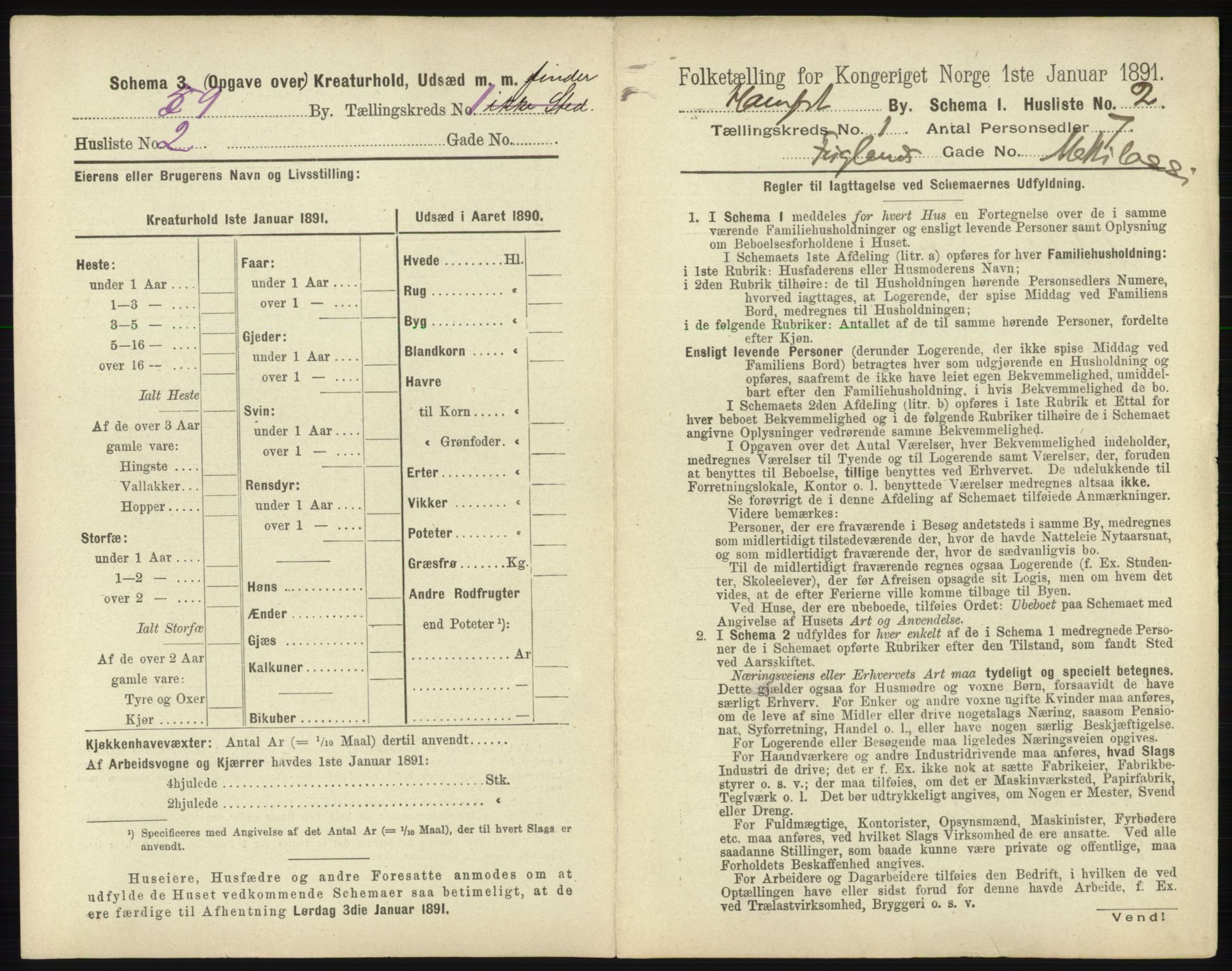 RA, 1891 census for 2001 Hammerfest, 1891, p. 22