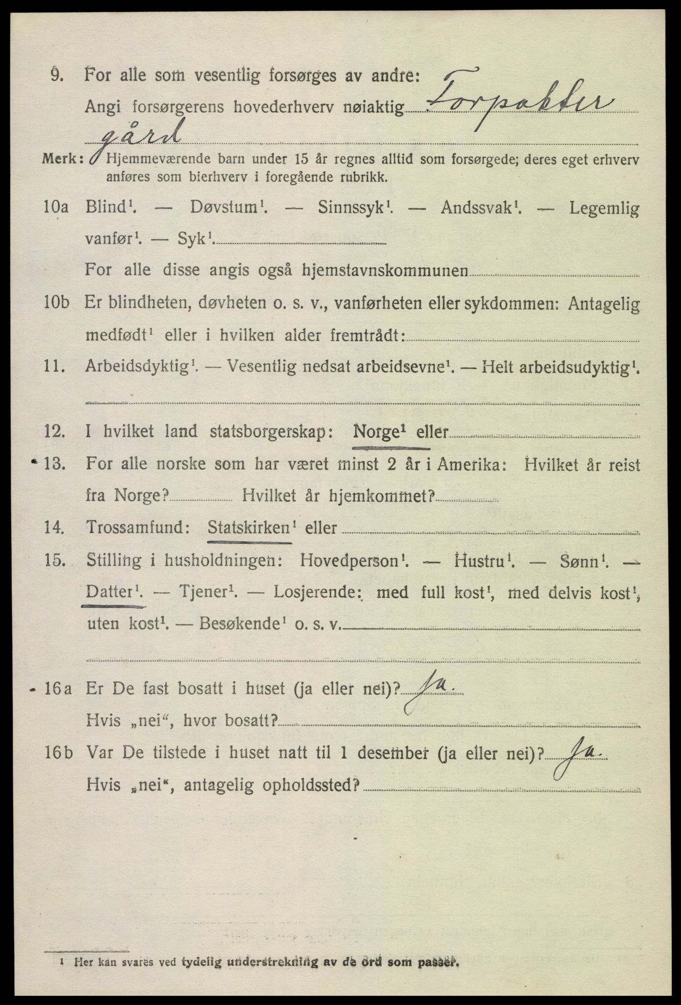 SAK, 1920 census for Hornnes, 1920, p. 1772