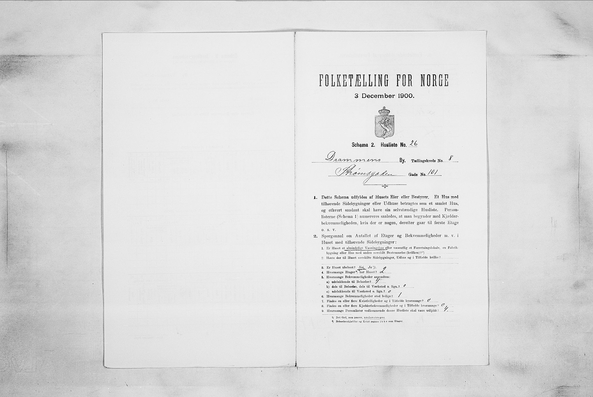 RA, 1900 census for Drammen, 1900, p. 1588