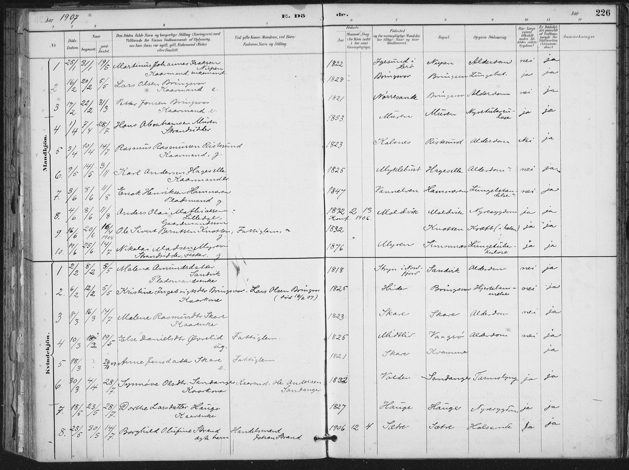 Ministerialprotokoller, klokkerbøker og fødselsregistre - Møre og Romsdal, AV/SAT-A-1454/503/L0037: Parish register (official) no. 503A05, 1884-1900, p. 226