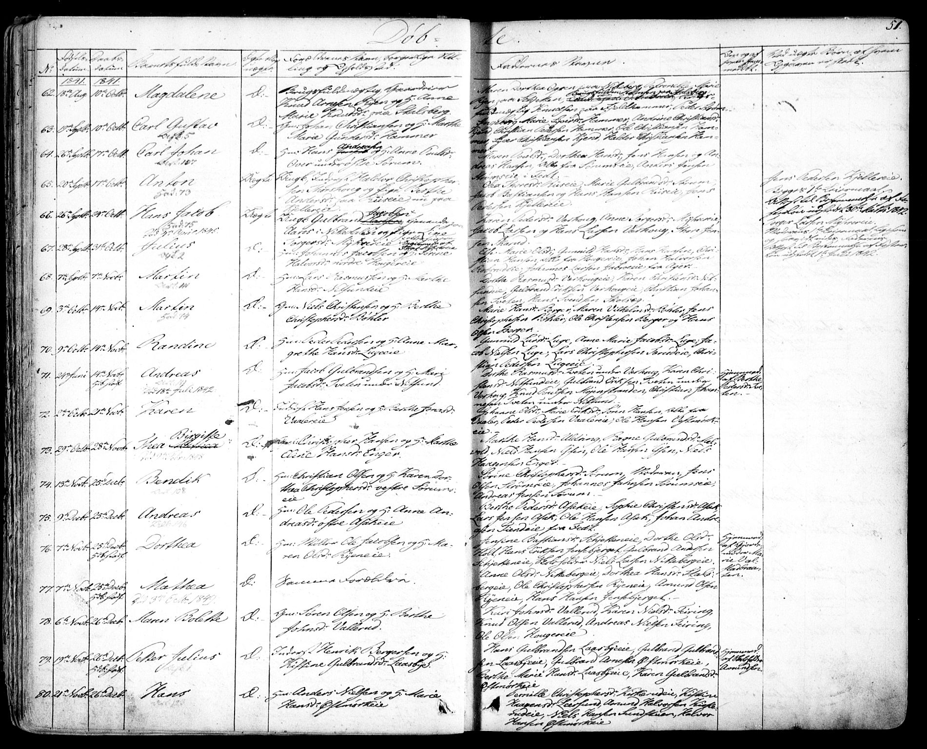 Skedsmo prestekontor Kirkebøker, SAO/A-10033a/F/Fa/L0009: Parish register (official) no. I 9, 1830-1853, p. 51