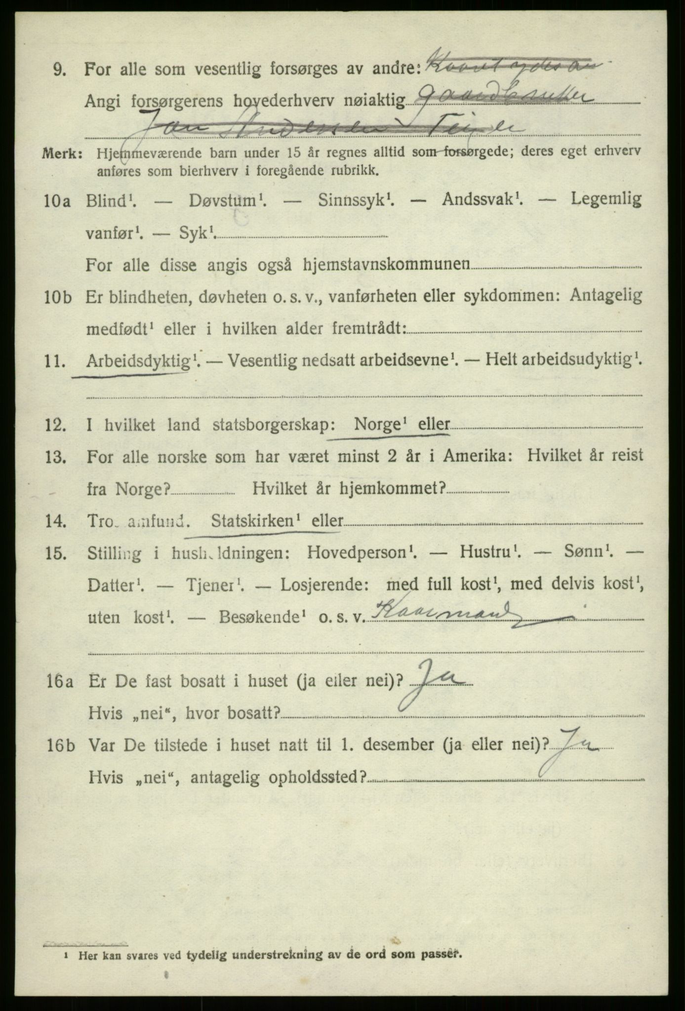 SAB, 1920 census for Innvik, 1920, p. 2726