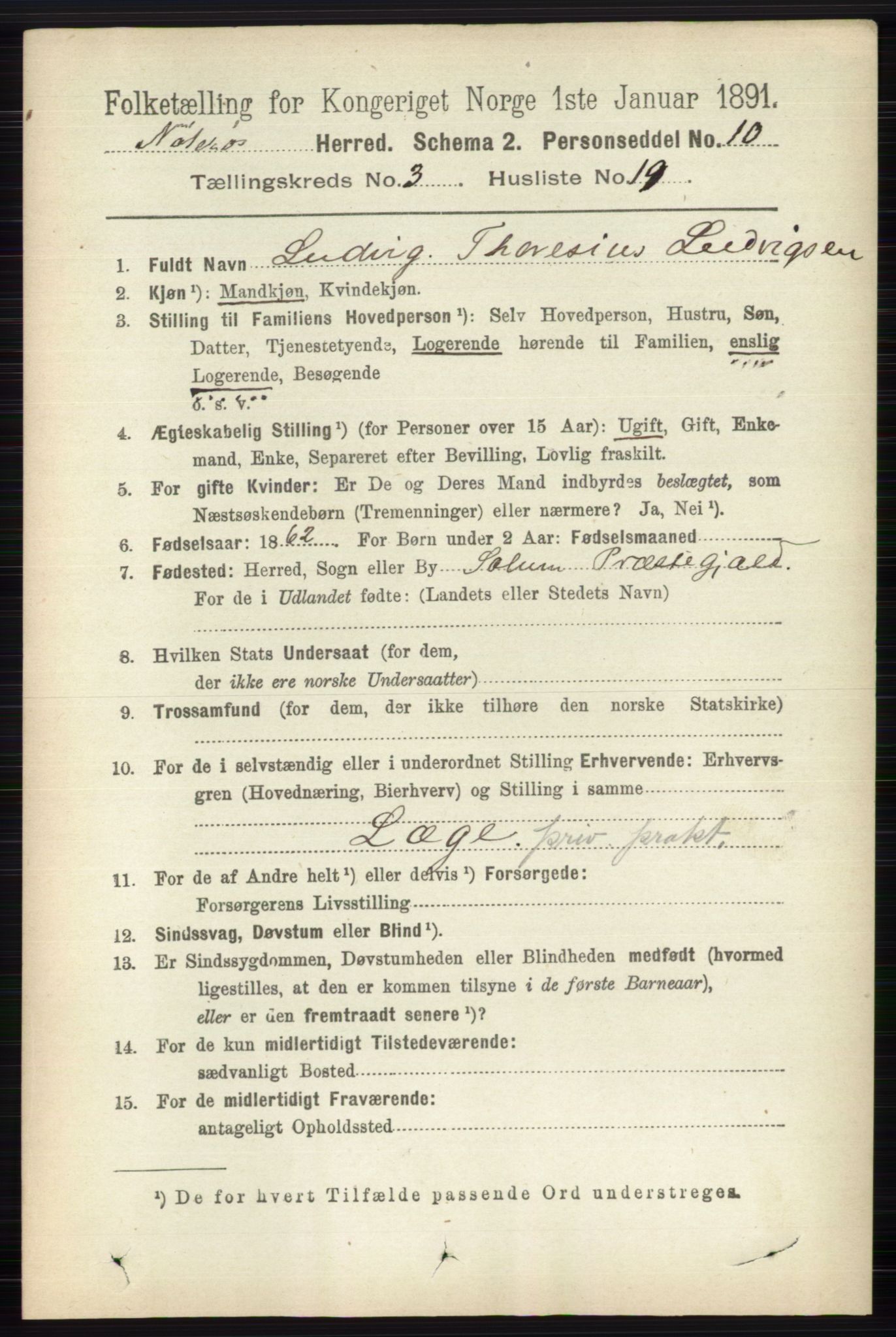 RA, 1891 census for 0722 Nøtterøy, 1891, p. 1666