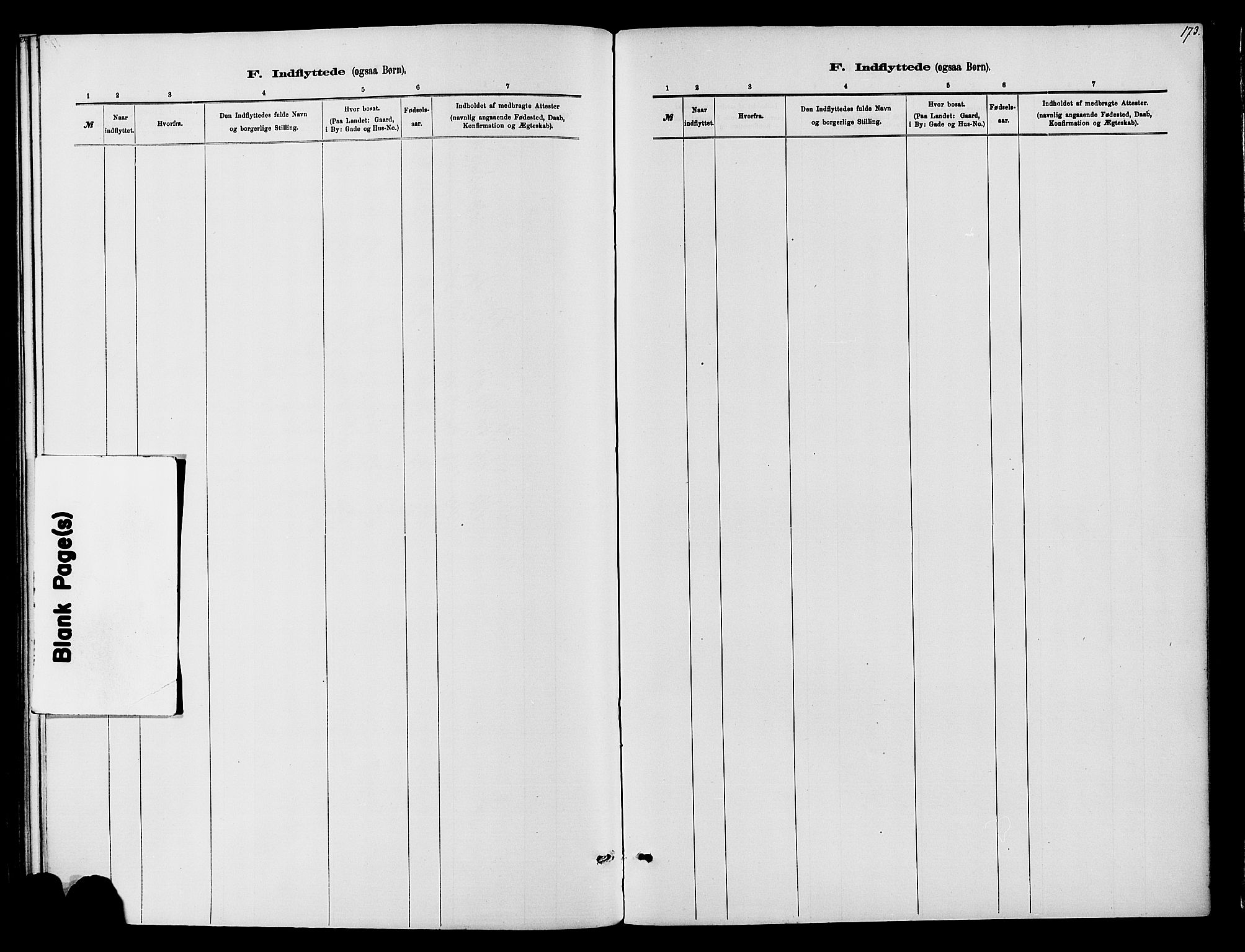 Vardal prestekontor, SAH/PREST-100/H/Ha/Haa/L0010: Parish register (official) no. 10, 1878-1893, p. 173