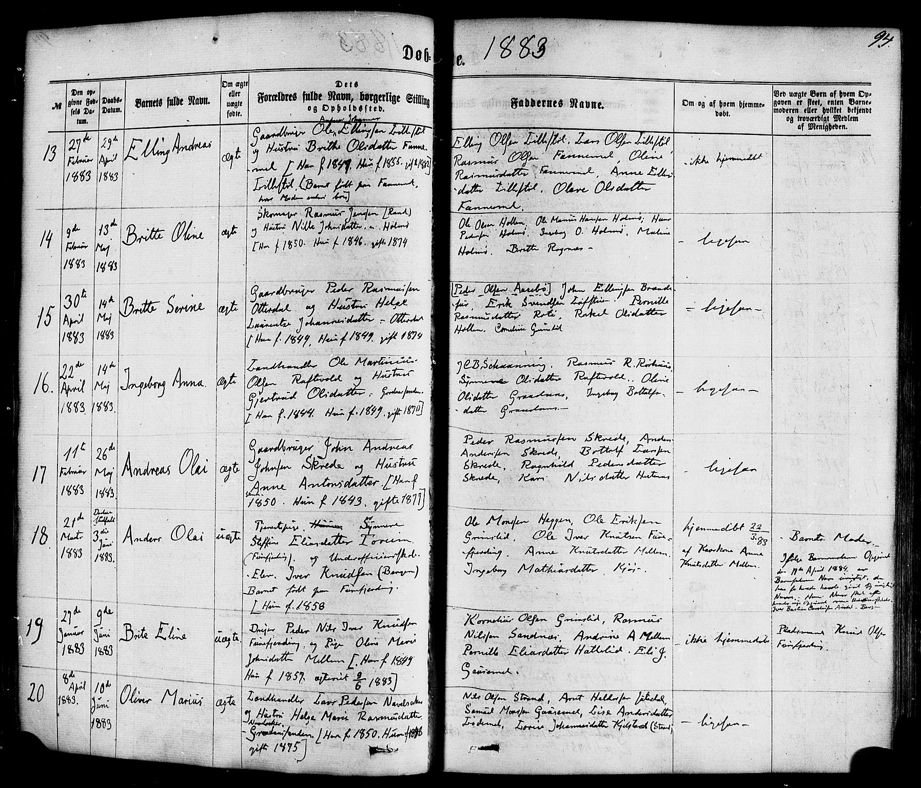 Hornindal sokneprestembete, AV/SAB-A-82401/H/Haa/Haaa/L0002: Parish register (official) no. A 2, 1867-1884, p. 94