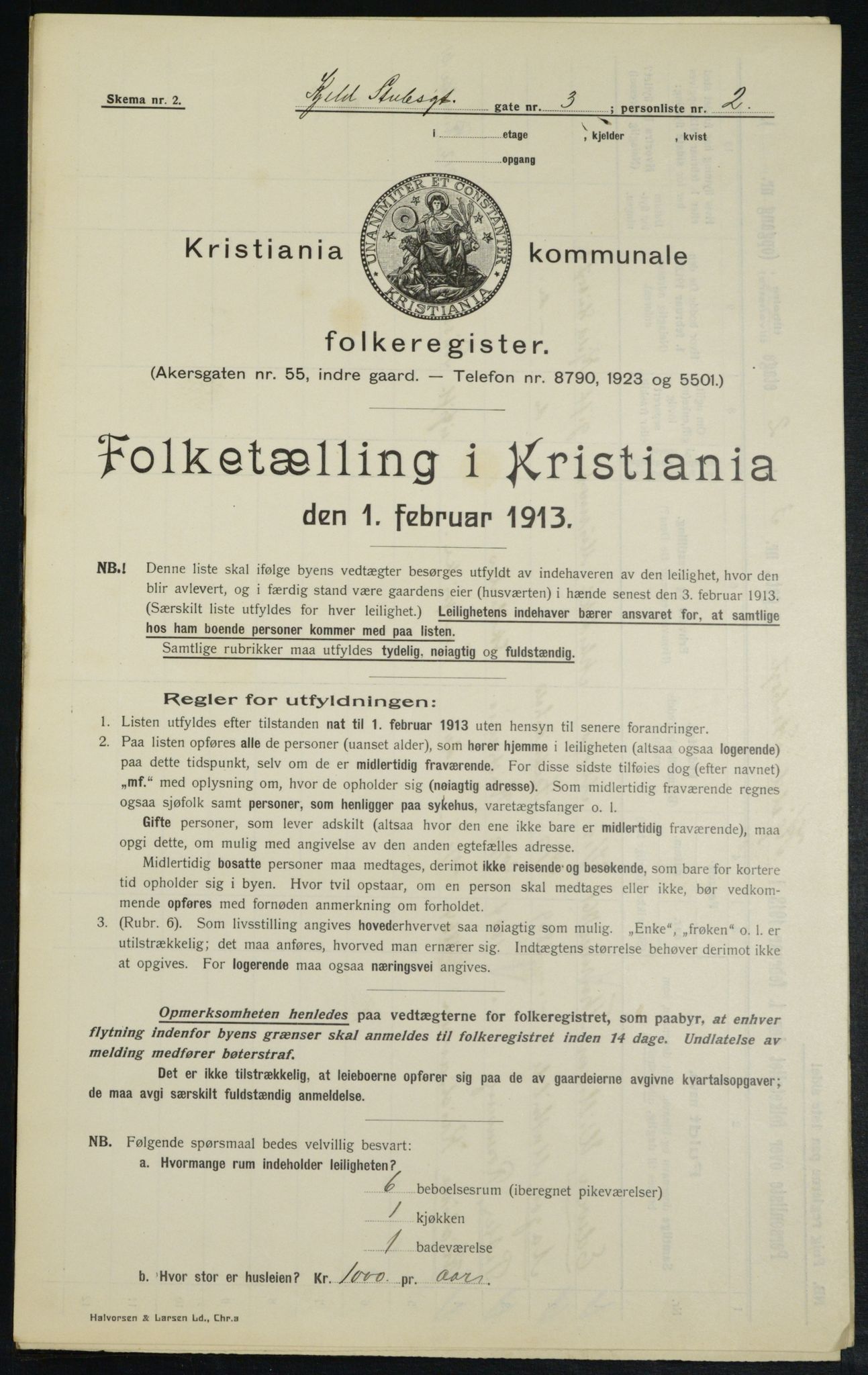 OBA, Municipal Census 1913 for Kristiania, 1913, p. 51221