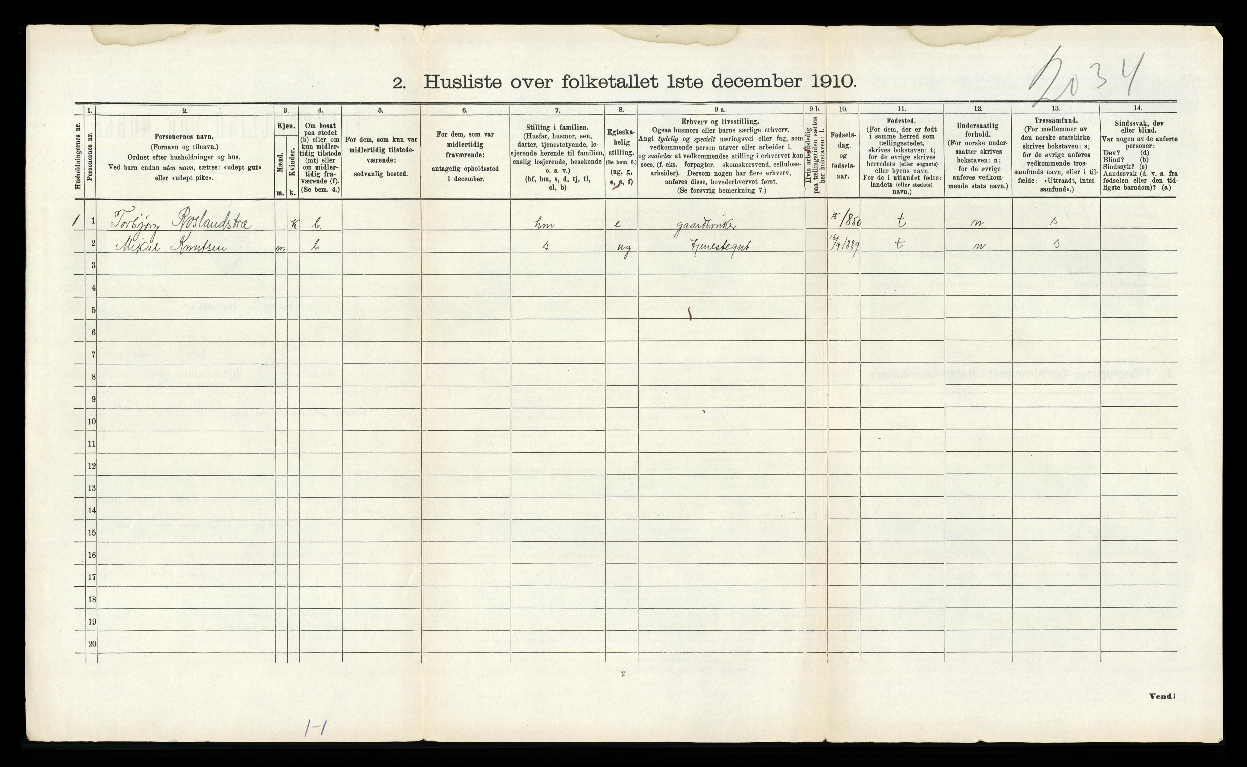 RA, 1910 census for Hosanger, 1910, p. 159