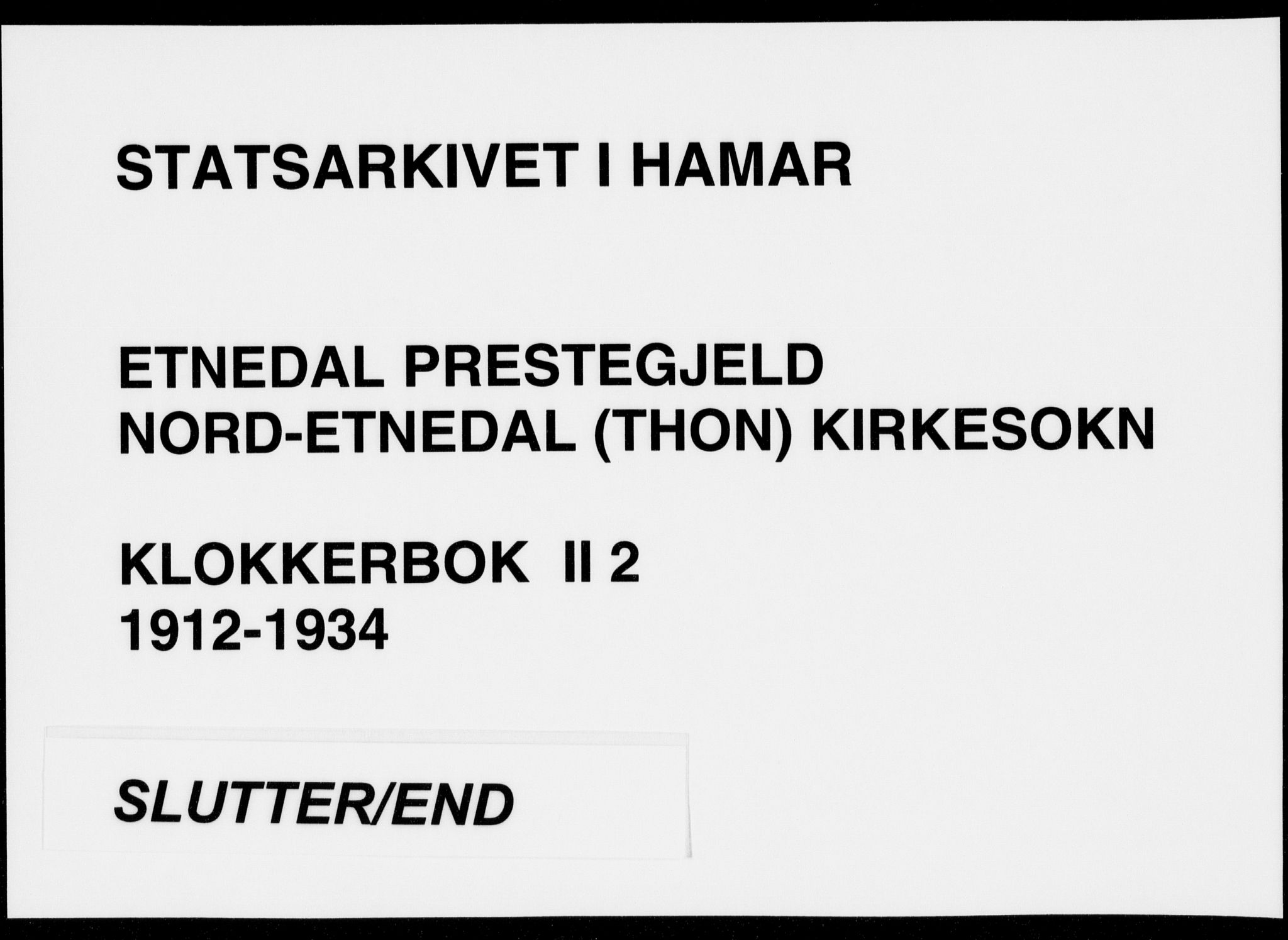 Etnedal prestekontor, AV/SAH-PREST-130/H/Ha/Hab/Habb/L0002: Parish register (copy) no. II 2, 1912-1934