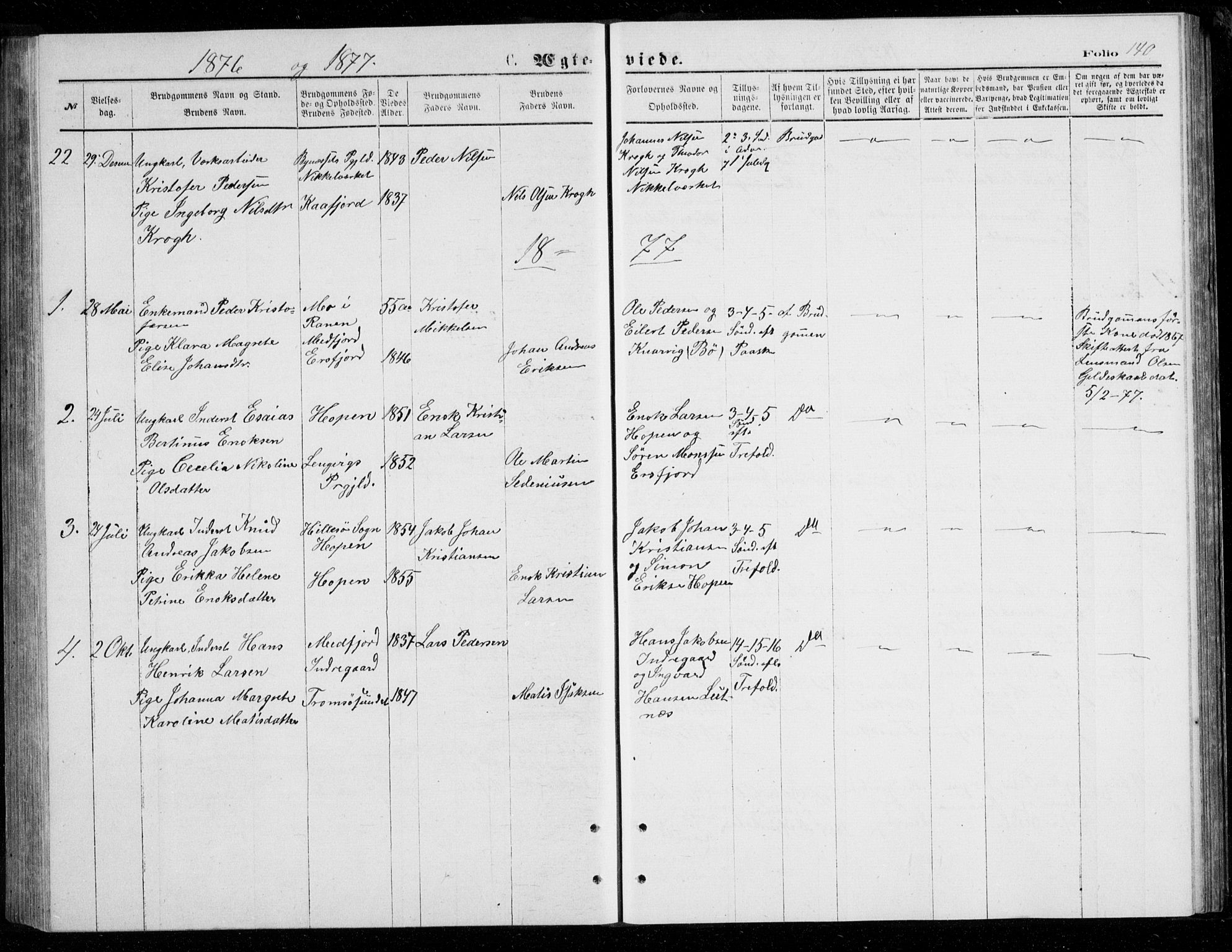 Berg sokneprestkontor, SATØ/S-1318/G/Ga/Gab/L0003klokker: Parish register (copy) no. 3, 1874-1886, p. 140