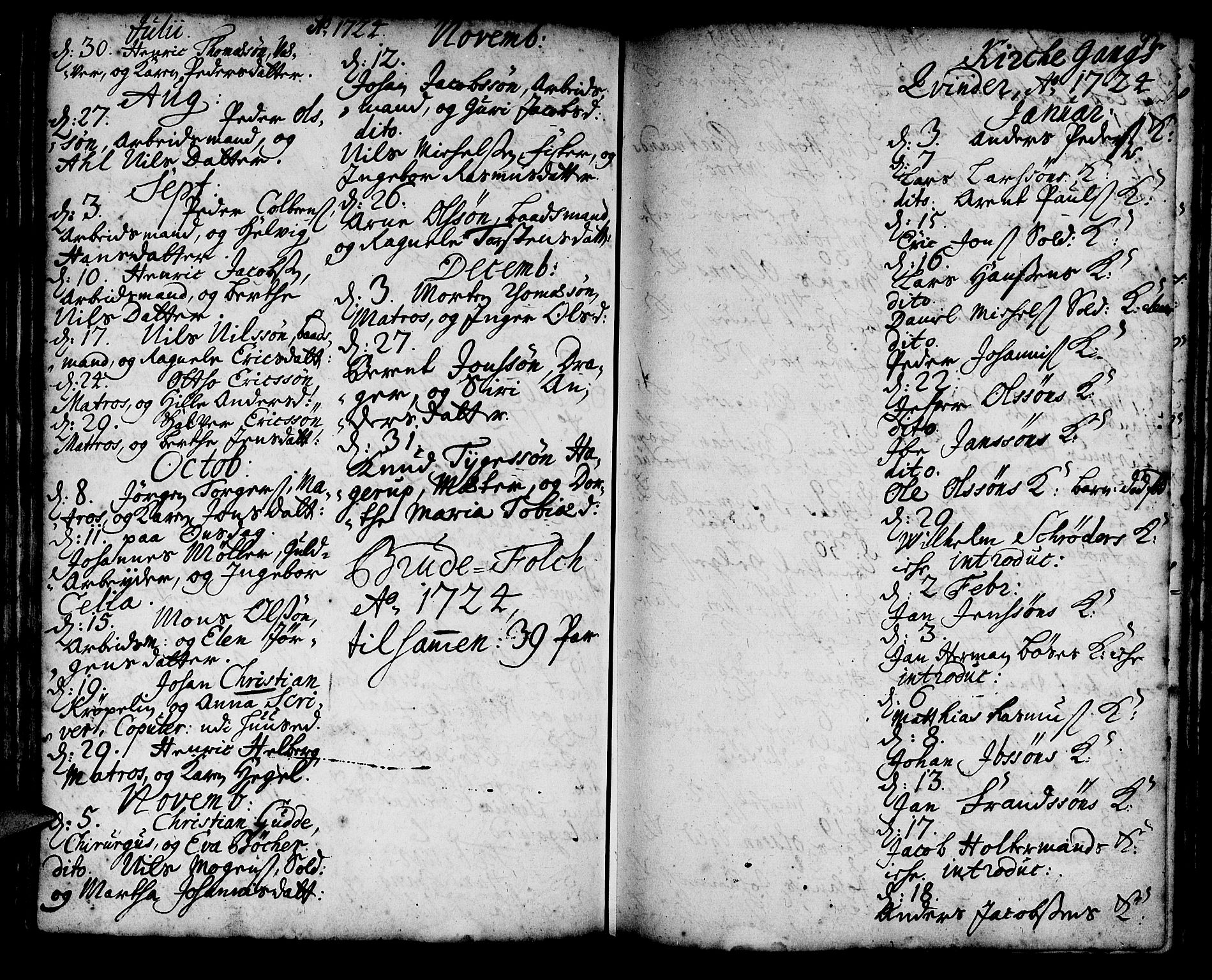Korskirken sokneprestembete, SAB/A-76101/H/Haa/L0008: Parish register (official) no. A 8, 1698-1747, p. 97