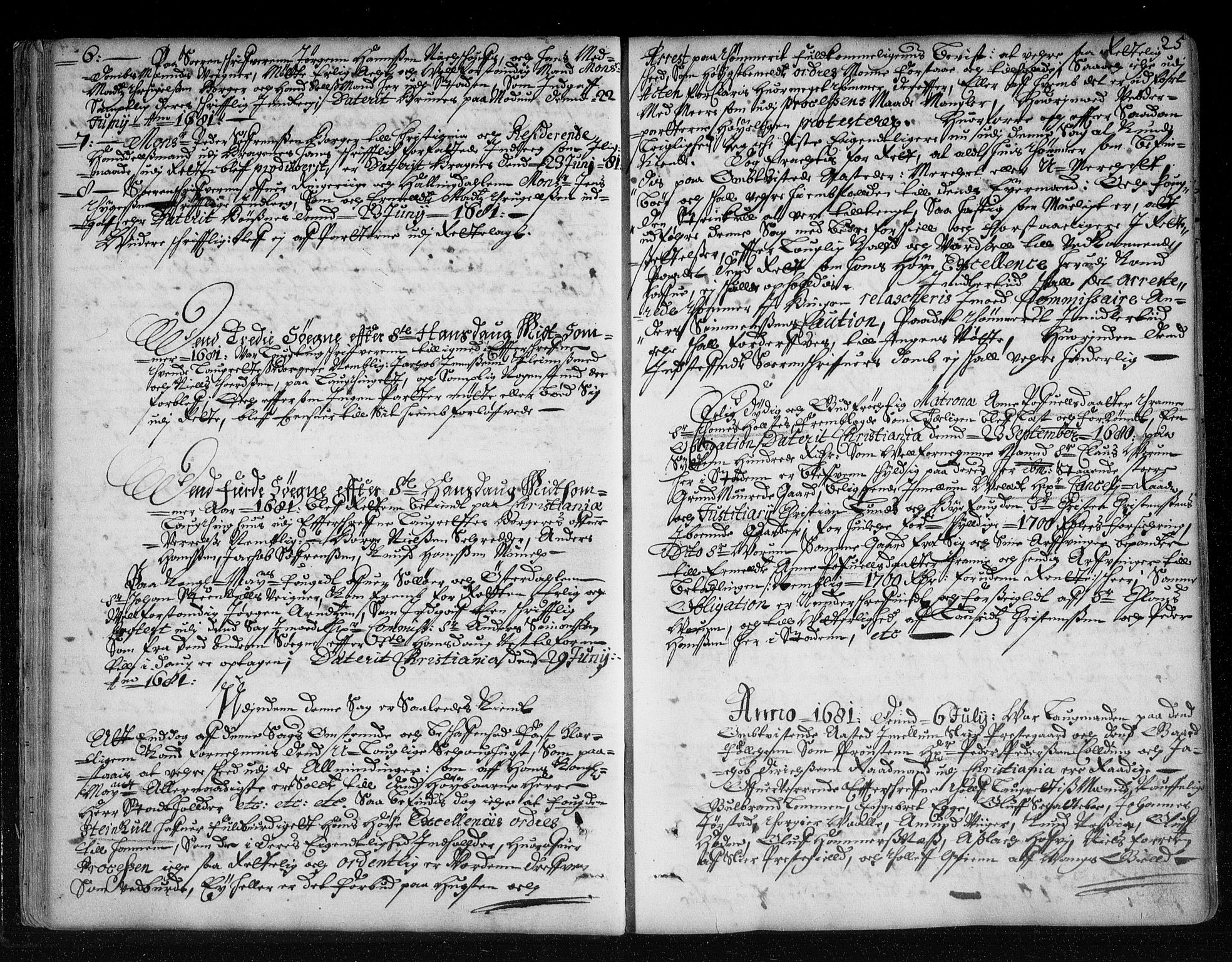 Christiania lagting, AV/SAO-A-11131/F/Fa/L0008: Tingbok, 1680-1689, p. 24b-25a