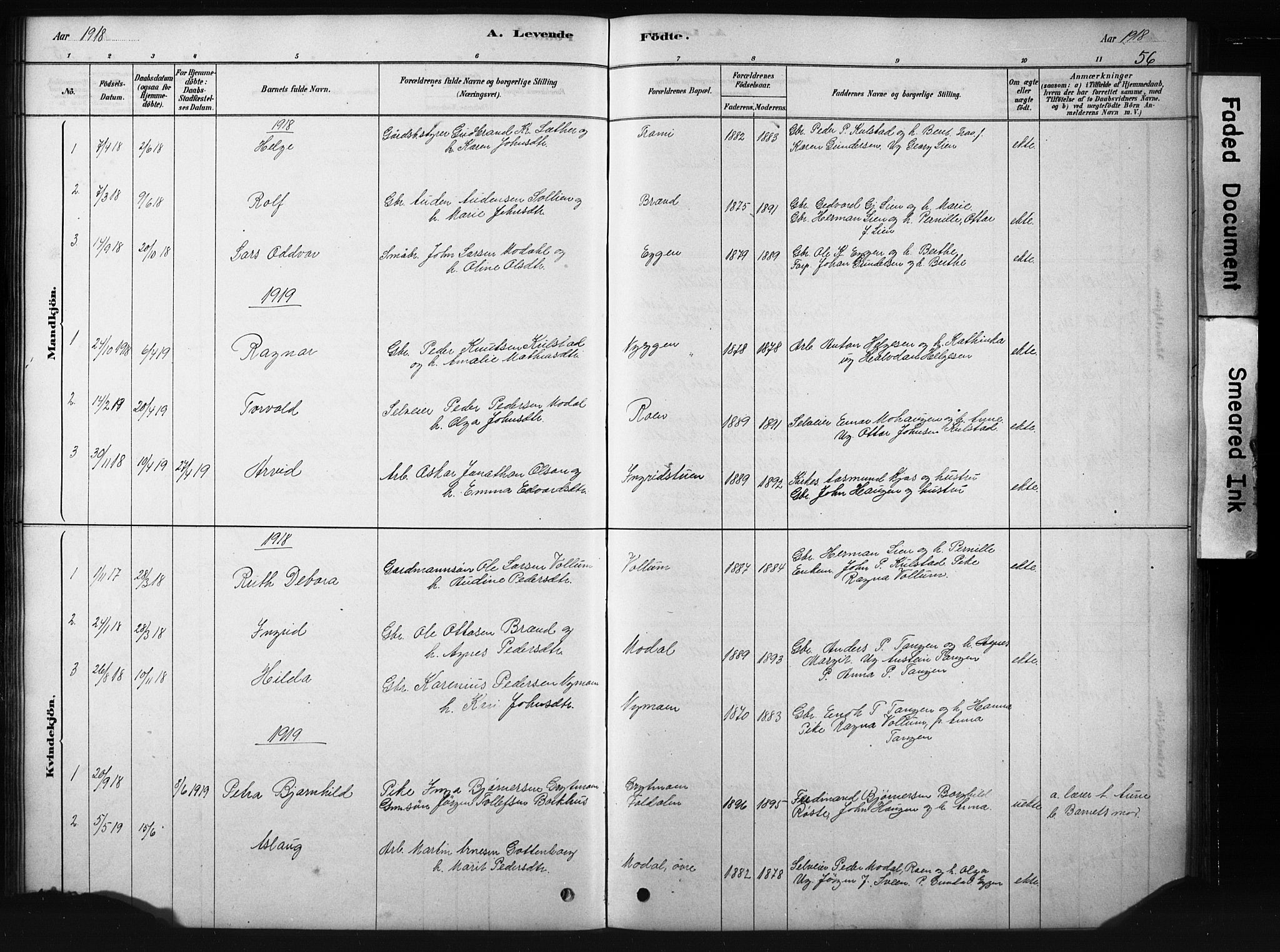 Sollia prestekontor, SAH/PREST-050/H/Ha/Hab/L0002: Parish register (copy) no. 2, 1880-1933, p. 56