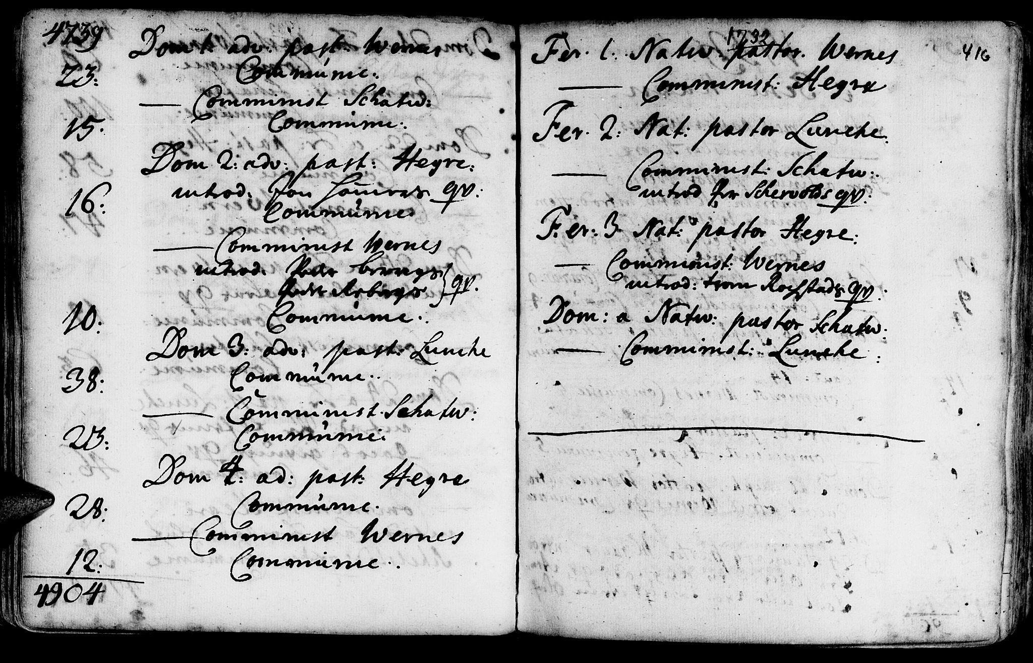Ministerialprotokoller, klokkerbøker og fødselsregistre - Nord-Trøndelag, SAT/A-1458/709/L0054: Parish register (official) no. 709A02, 1714-1738, p. 415-416