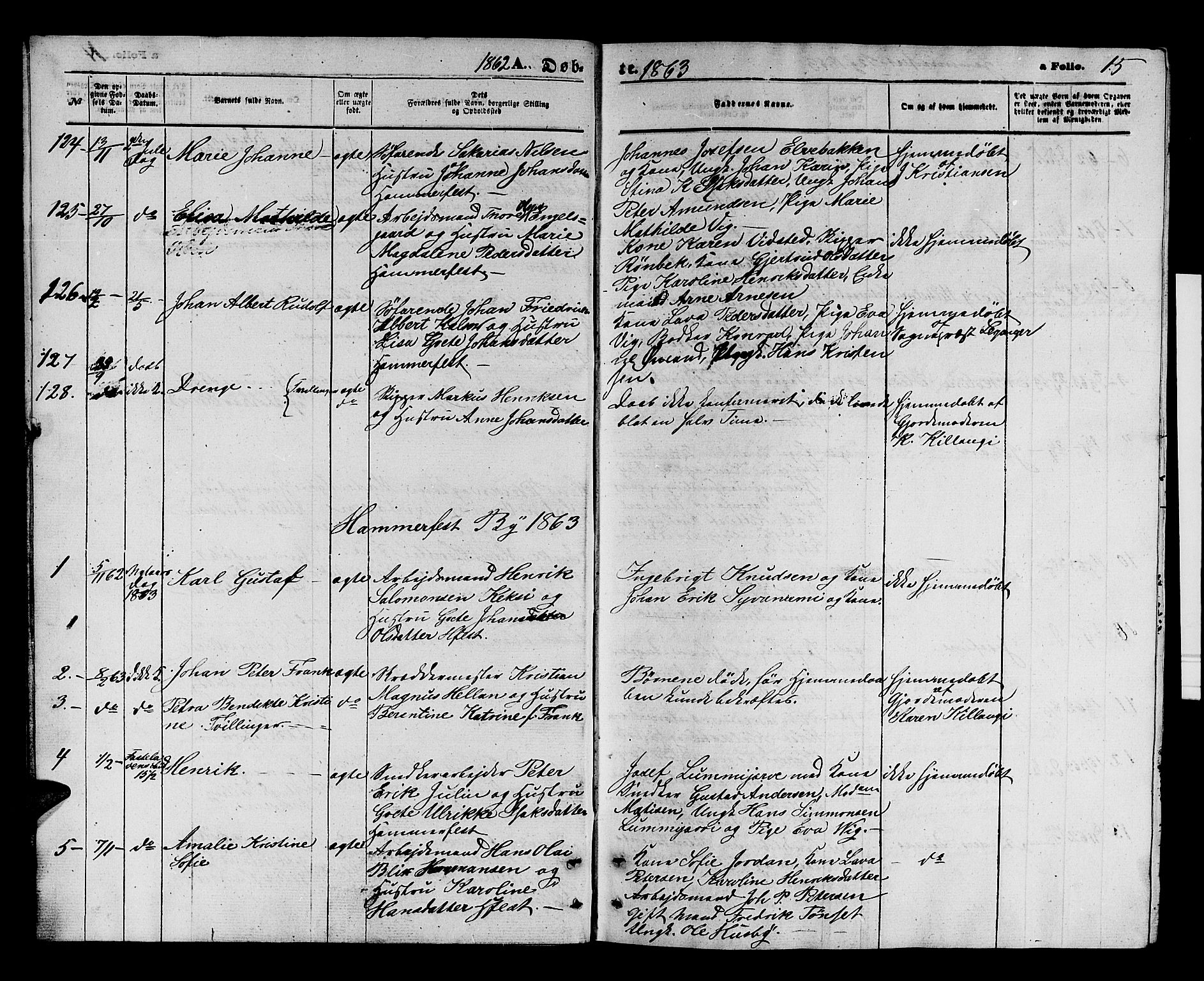 Hammerfest sokneprestkontor, SATØ/S-1347/H/Hb/L0003.klokk: Parish register (copy) no. 3 /1, 1862-1868, p. 15