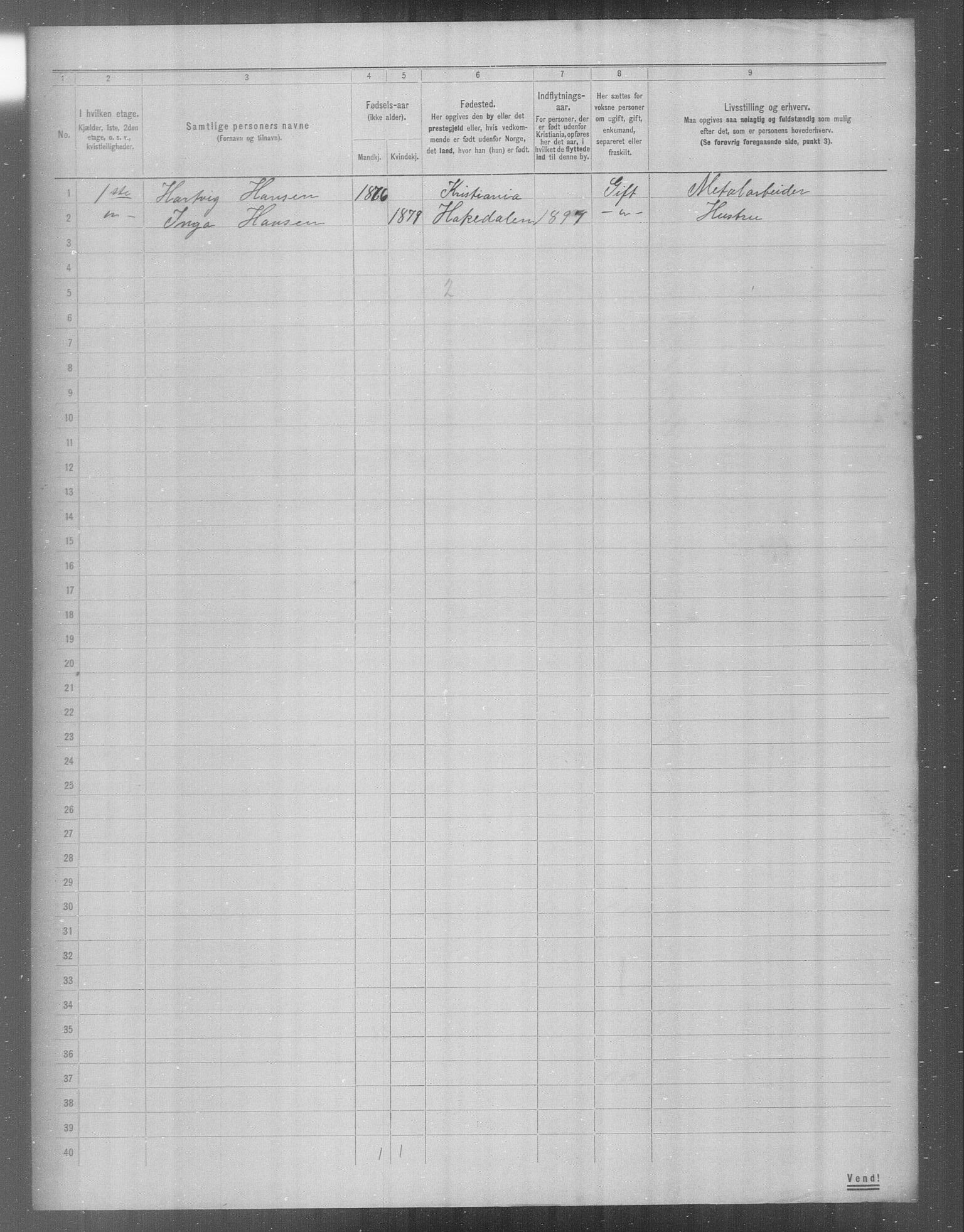 OBA, Municipal Census 1904 for Kristiania, 1904, p. 22901