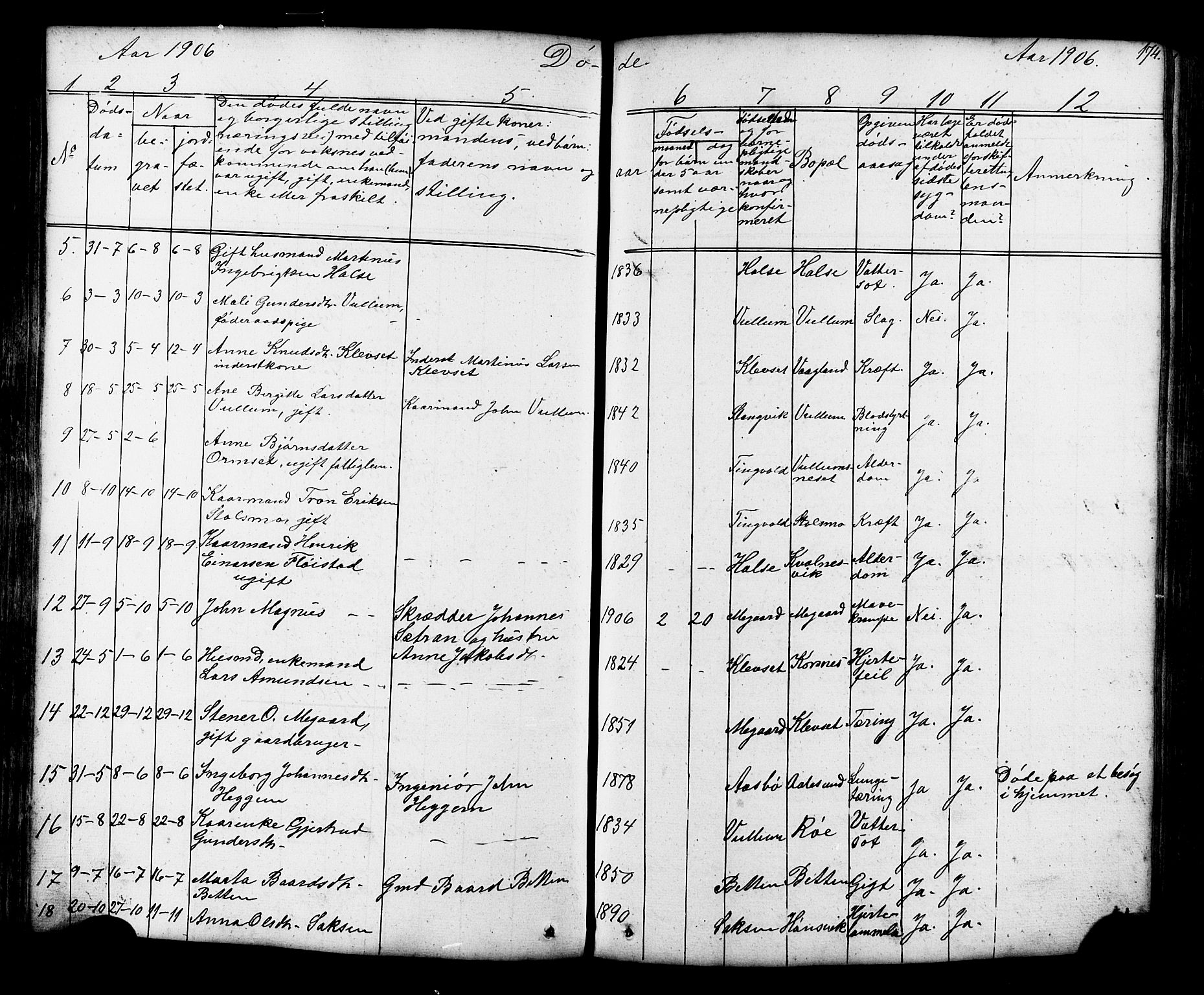 Ministerialprotokoller, klokkerbøker og fødselsregistre - Møre og Romsdal, AV/SAT-A-1454/576/L0890: Parish register (copy) no. 576C01, 1837-1908, p. 174