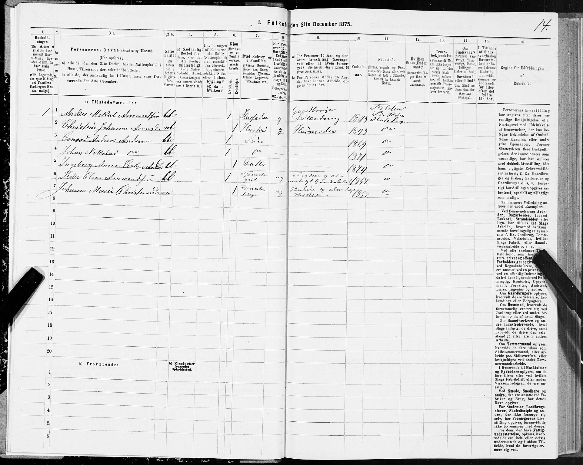 SAT, 1875 census for 1845P Folda, 1875, p. 3014