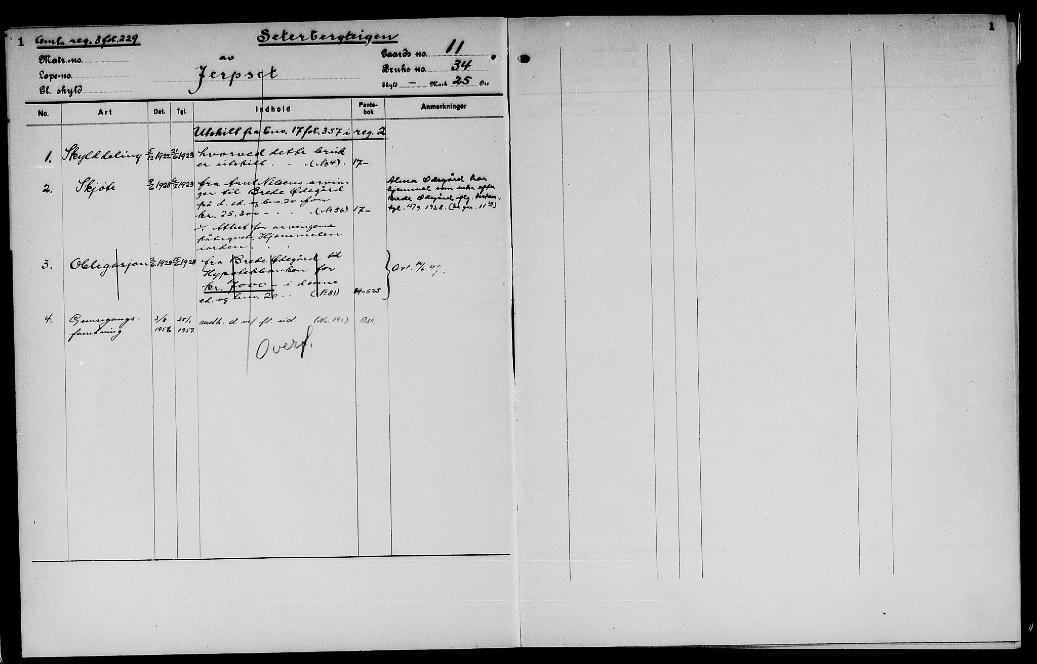 Vinger og Odal sorenskriveri, SAH/TING-022/H/Ha/Hac/Hacd/L0003: Mortgage register no. 3.3, 1932, p. 1