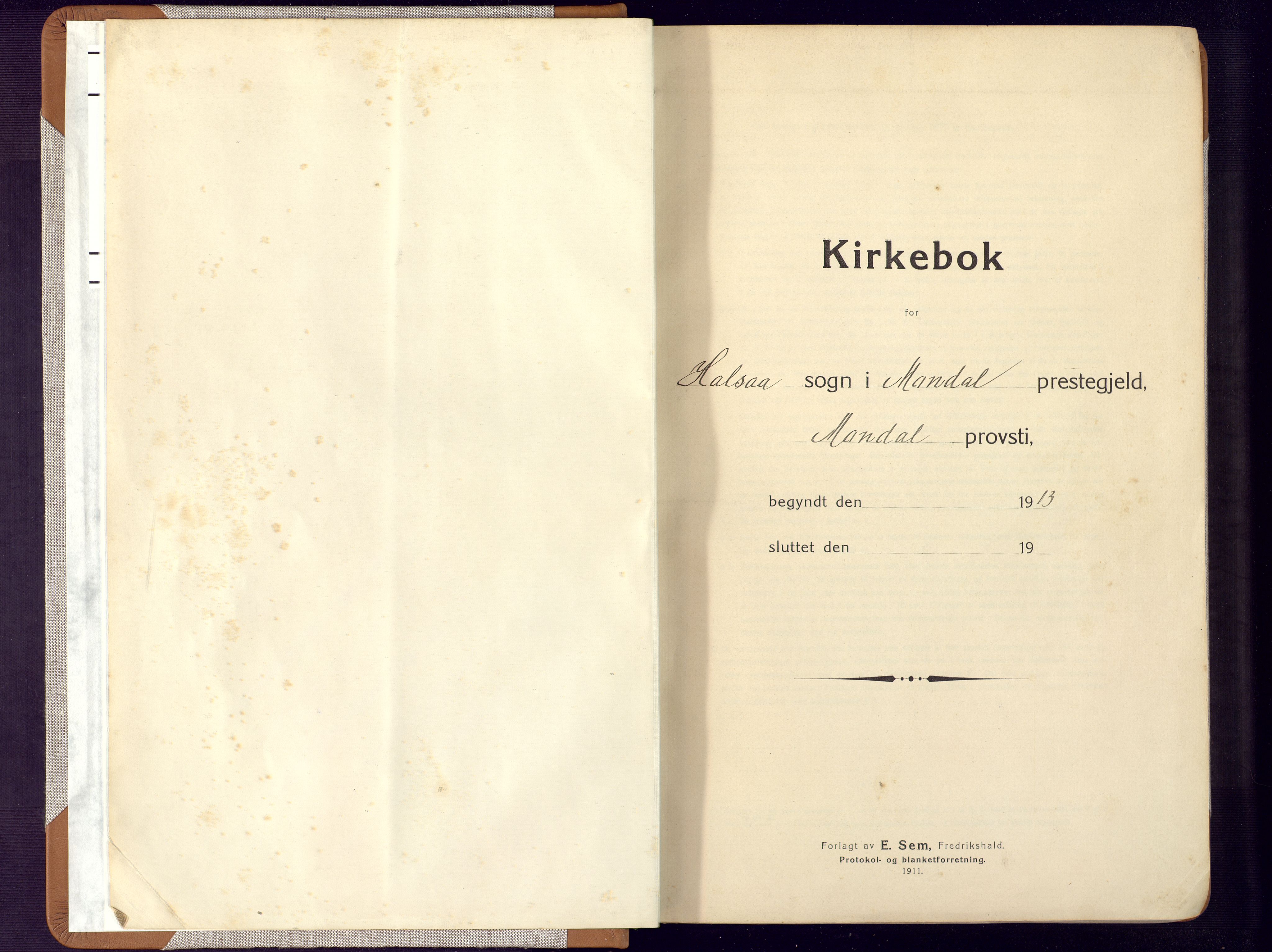 Mandal sokneprestkontor, SAK/1111-0030/F/Fa/Faa/L0022: Parish register (official) no. A 22, 1913-1925
