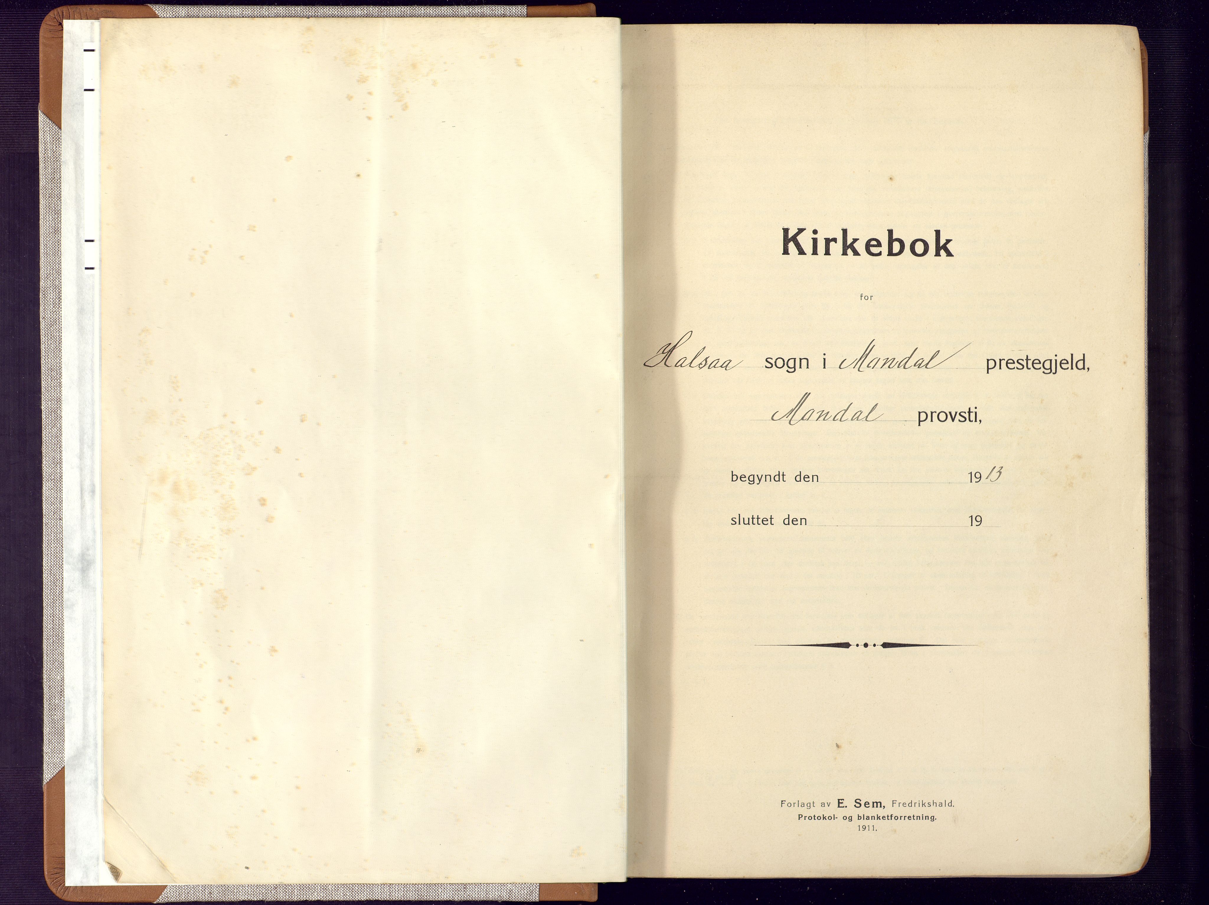 Mandal sokneprestkontor, AV/SAK-1111-0030/F/Fa/Faa/L0022: Parish register (official) no. A 22, 1913-1925