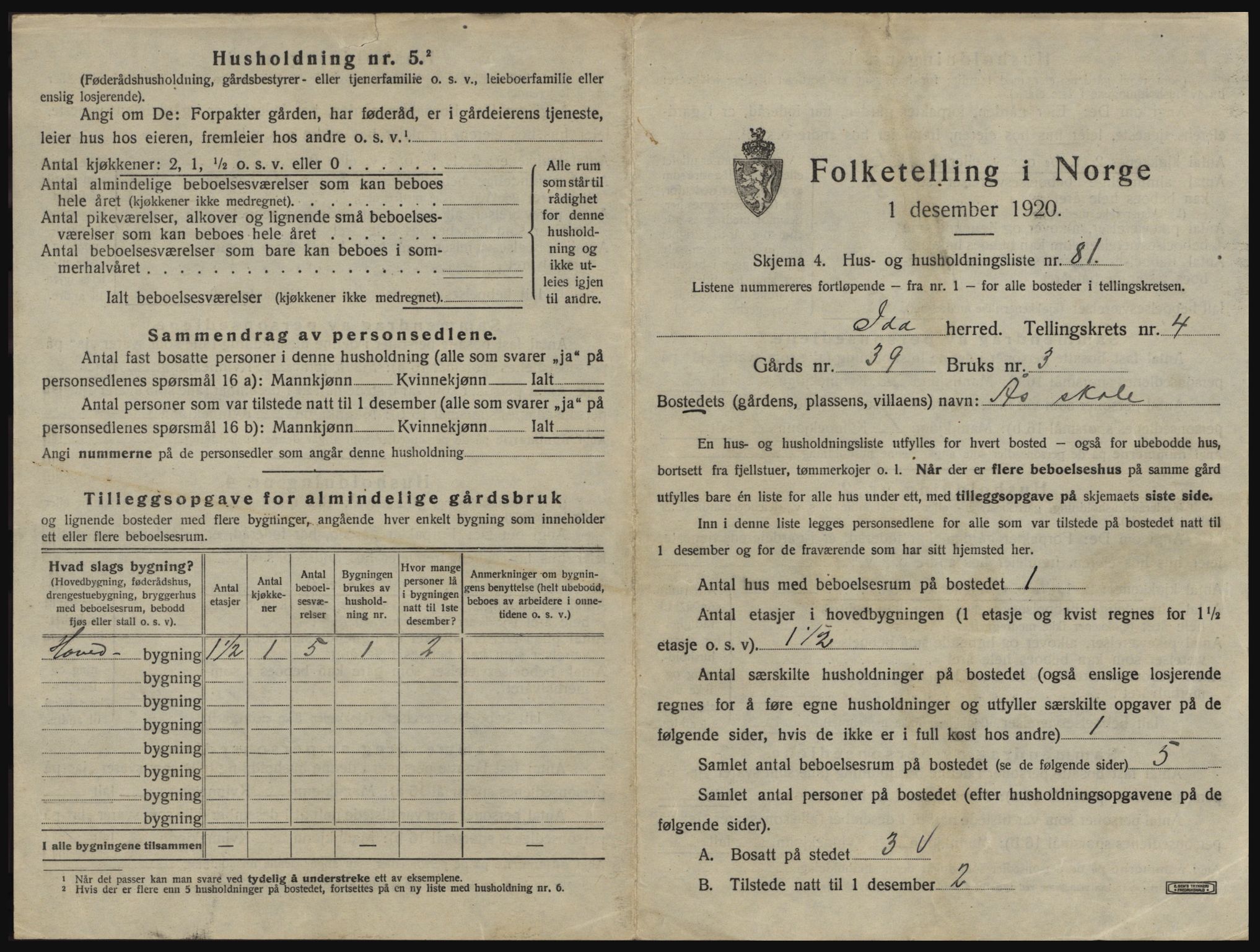 SAO, 1920 census for Idd, 1920, p. 692