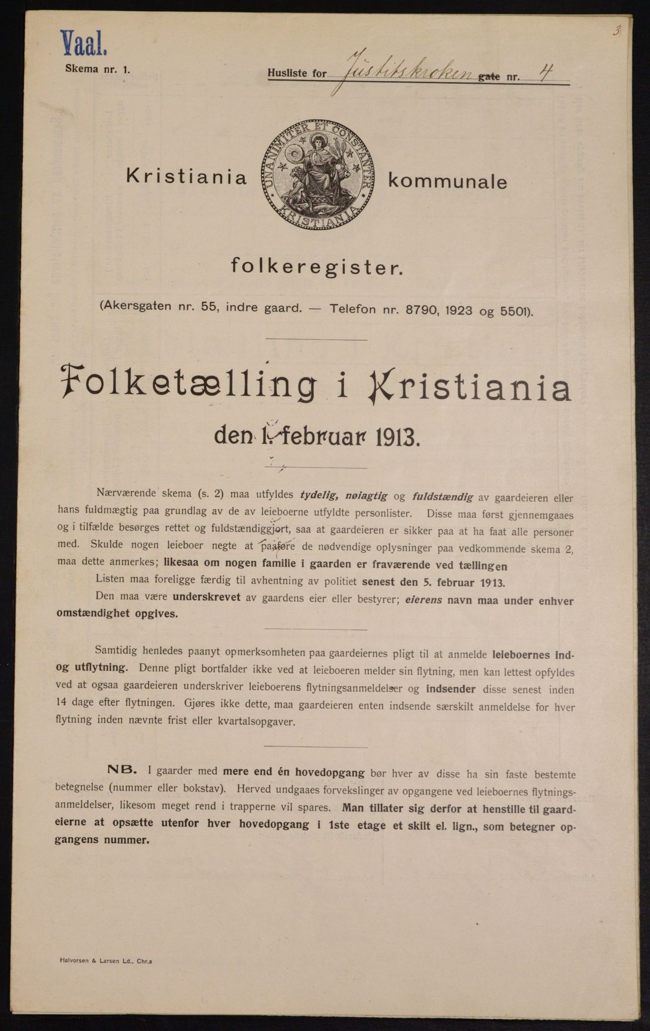 OBA, Municipal Census 1913 for Kristiania, 1913, p. 47441