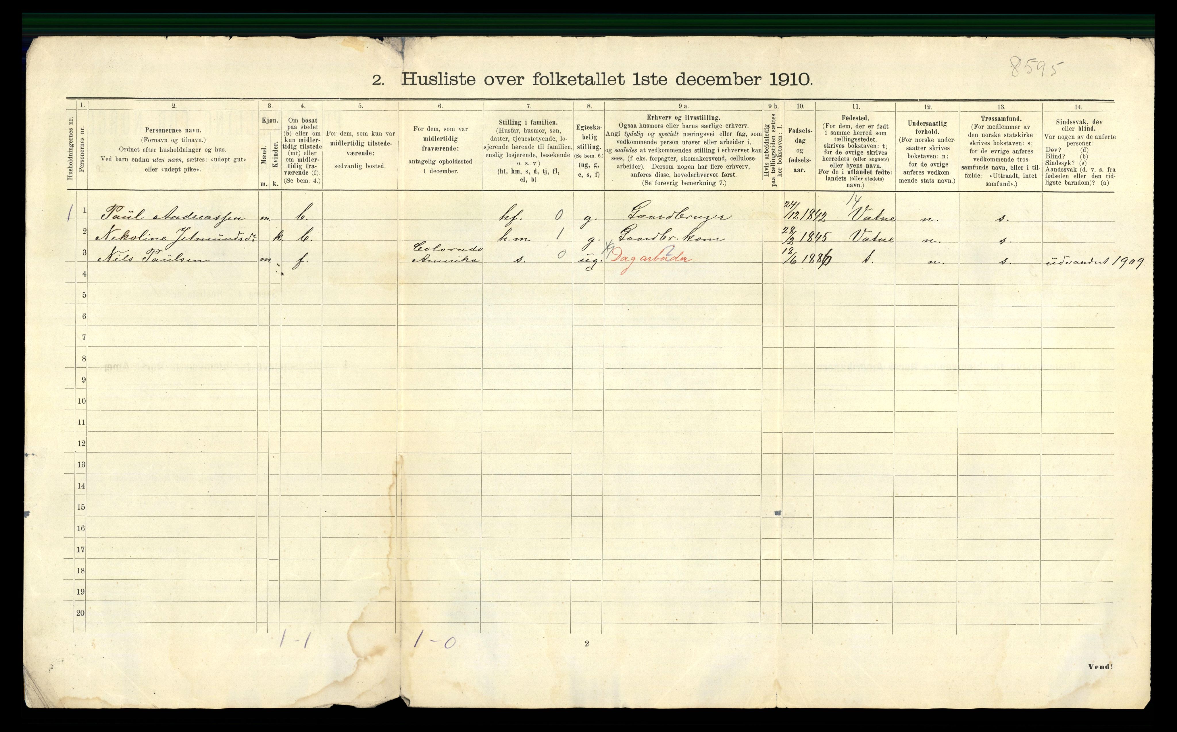 RA, 1910 census for Sylte, 1910, p. 21