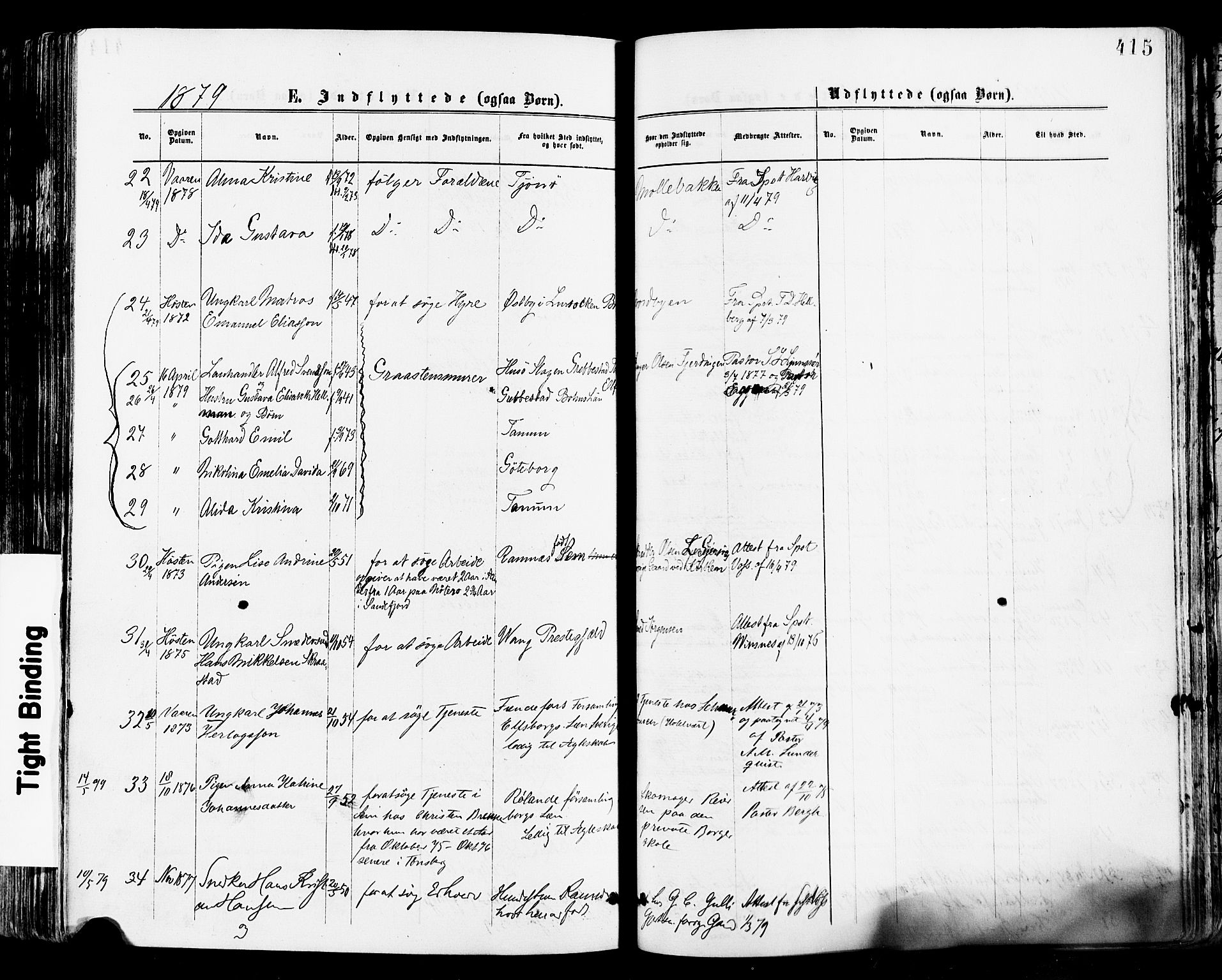 Tønsberg kirkebøker, AV/SAKO-A-330/F/Fa/L0010: Parish register (official) no. I 10, 1874-1880, p. 415